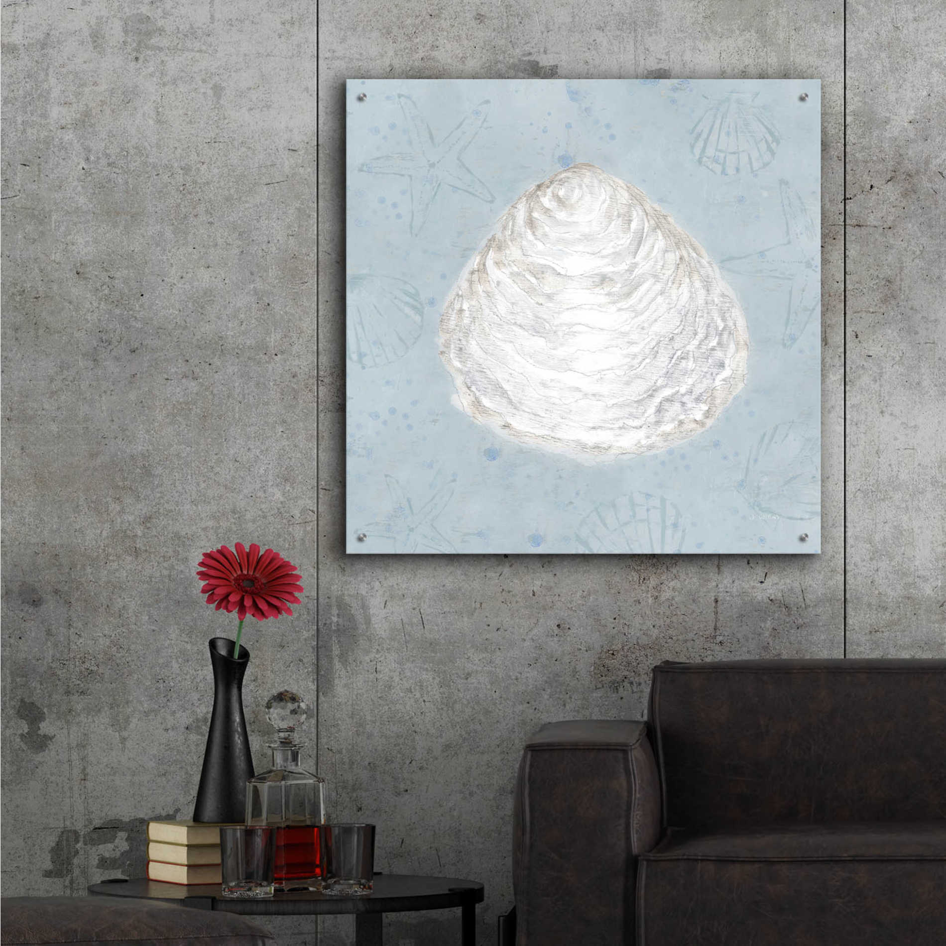 Epic Art 'Serene Shells I' by James Wiens, Acrylic Glass Wall Art,36x36