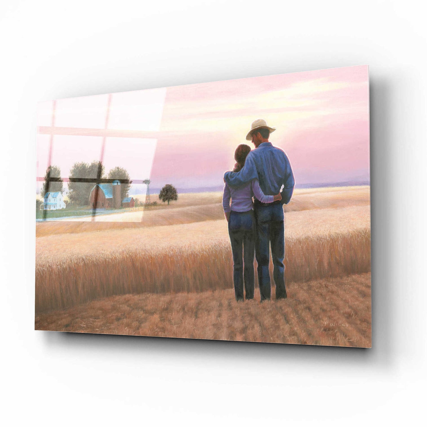 Epic Art 'Family Farm' by James Wiens, Acrylic Glass Wall Art,16x12