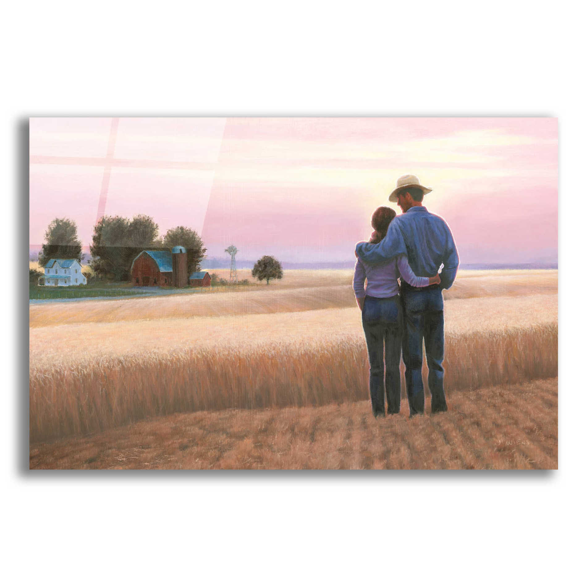 Epic Art 'Family Farm' by James Wiens, Acrylic Glass Wall Art,18x12x1.1x0,26x18x1.1x0,40x26x1.74x0,60x40x1.74x0