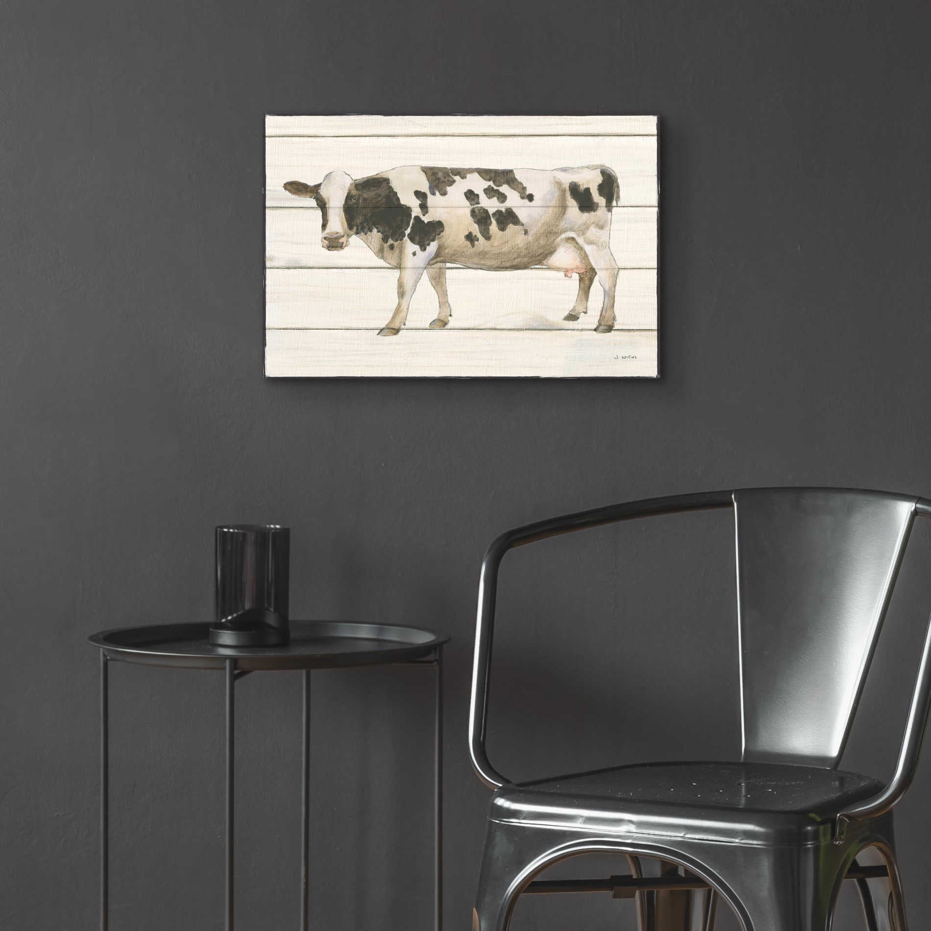 Epic Art 'Country Cow VI' by James Wiens, Acrylic Glass Wall Art,24x16