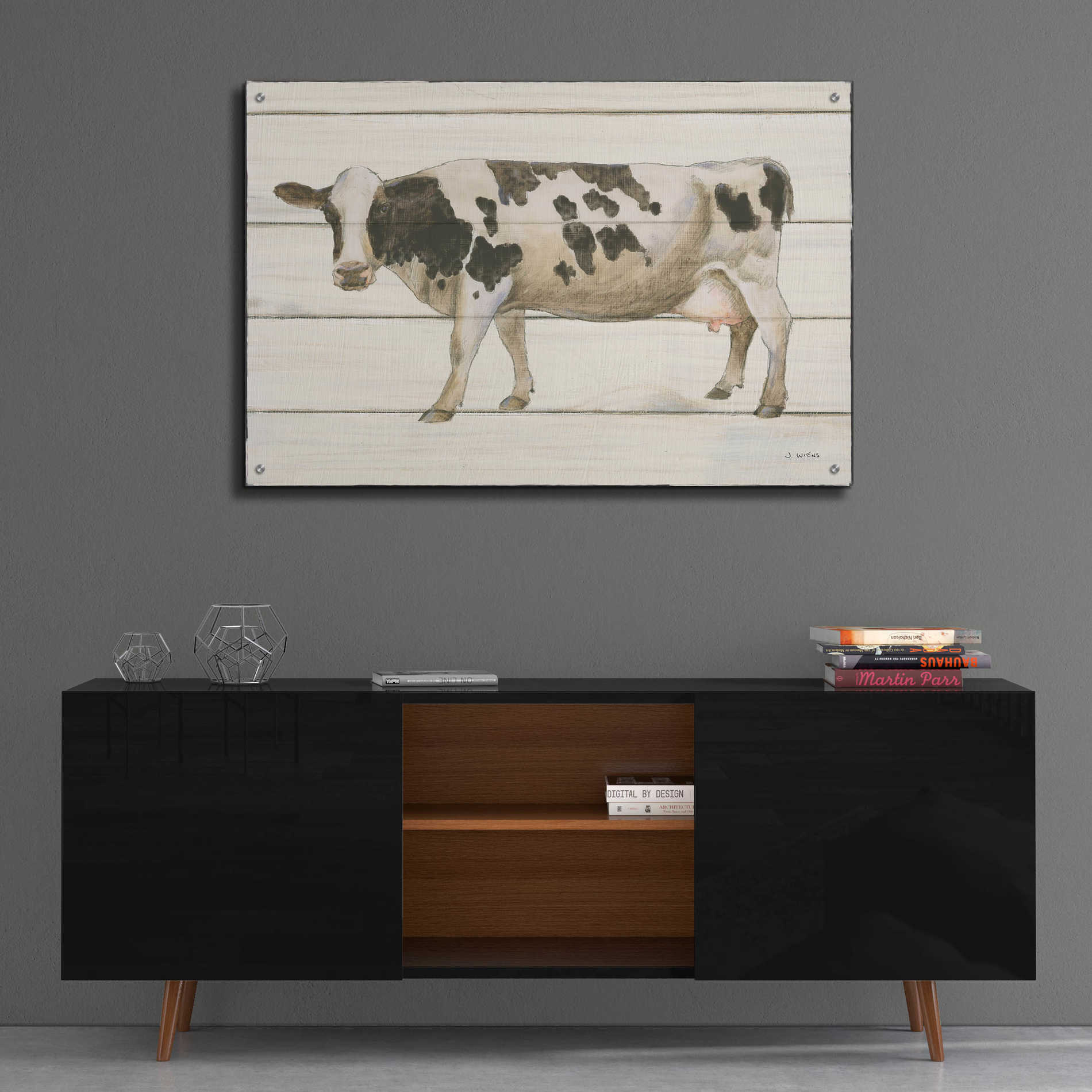 Epic Art 'Country Cow VI' by James Wiens, Acrylic Glass Wall Art,36x24