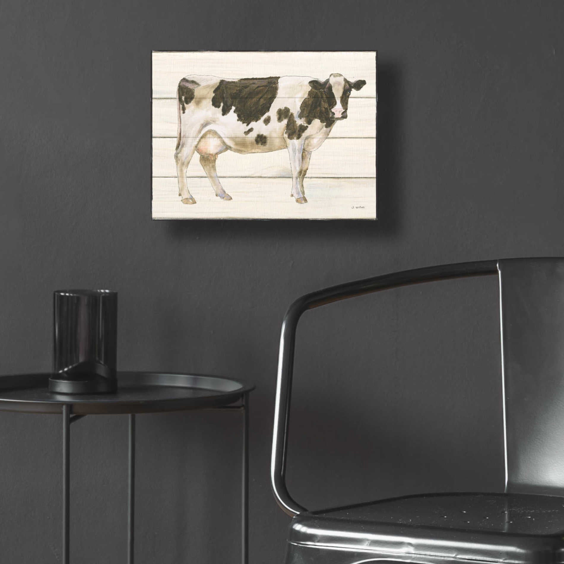 Epic Art 'Country Cow VII' by James Wiens, Acrylic Glass Wall Art,16x12