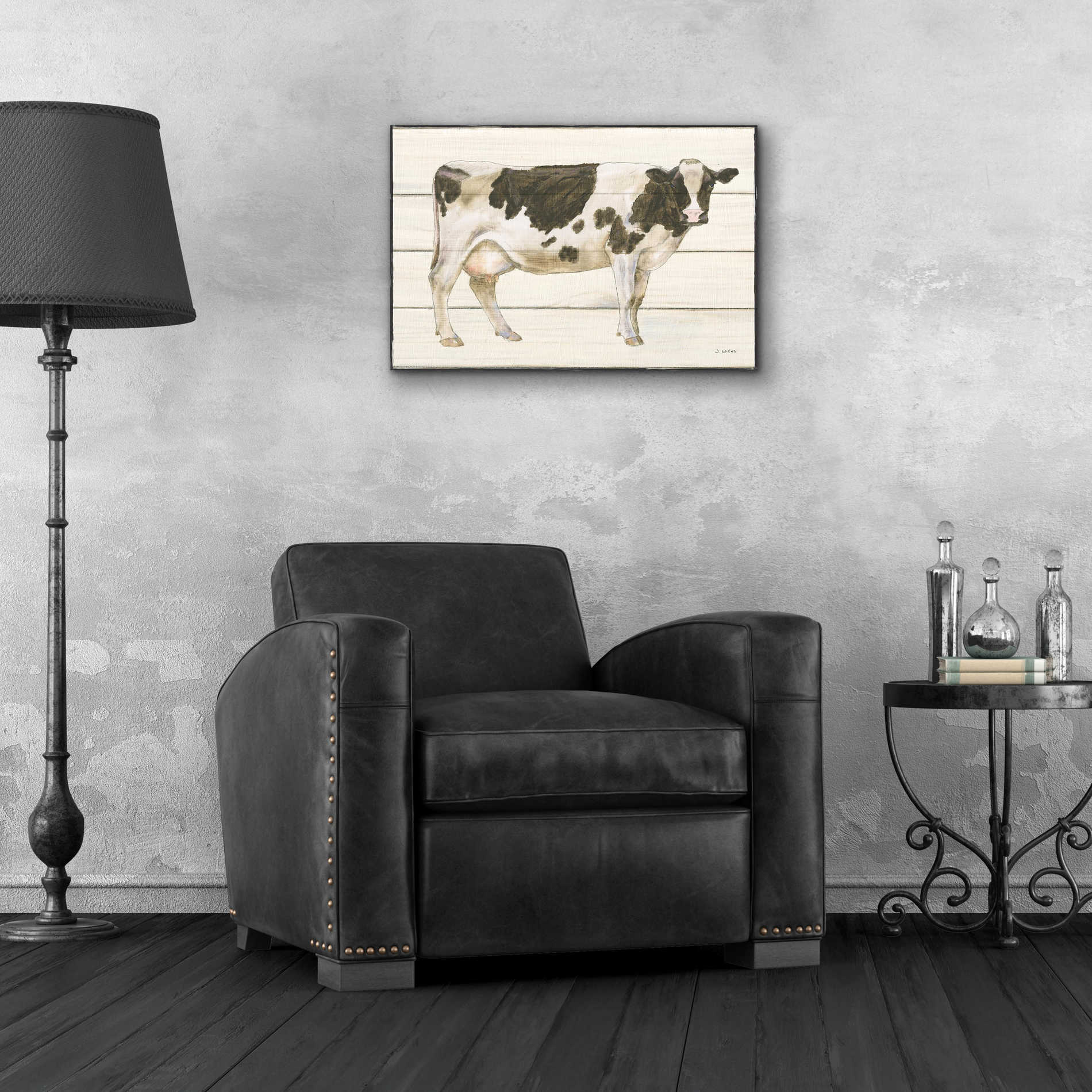 Epic Art 'Country Cow VII' by James Wiens, Acrylic Glass Wall Art,24x16