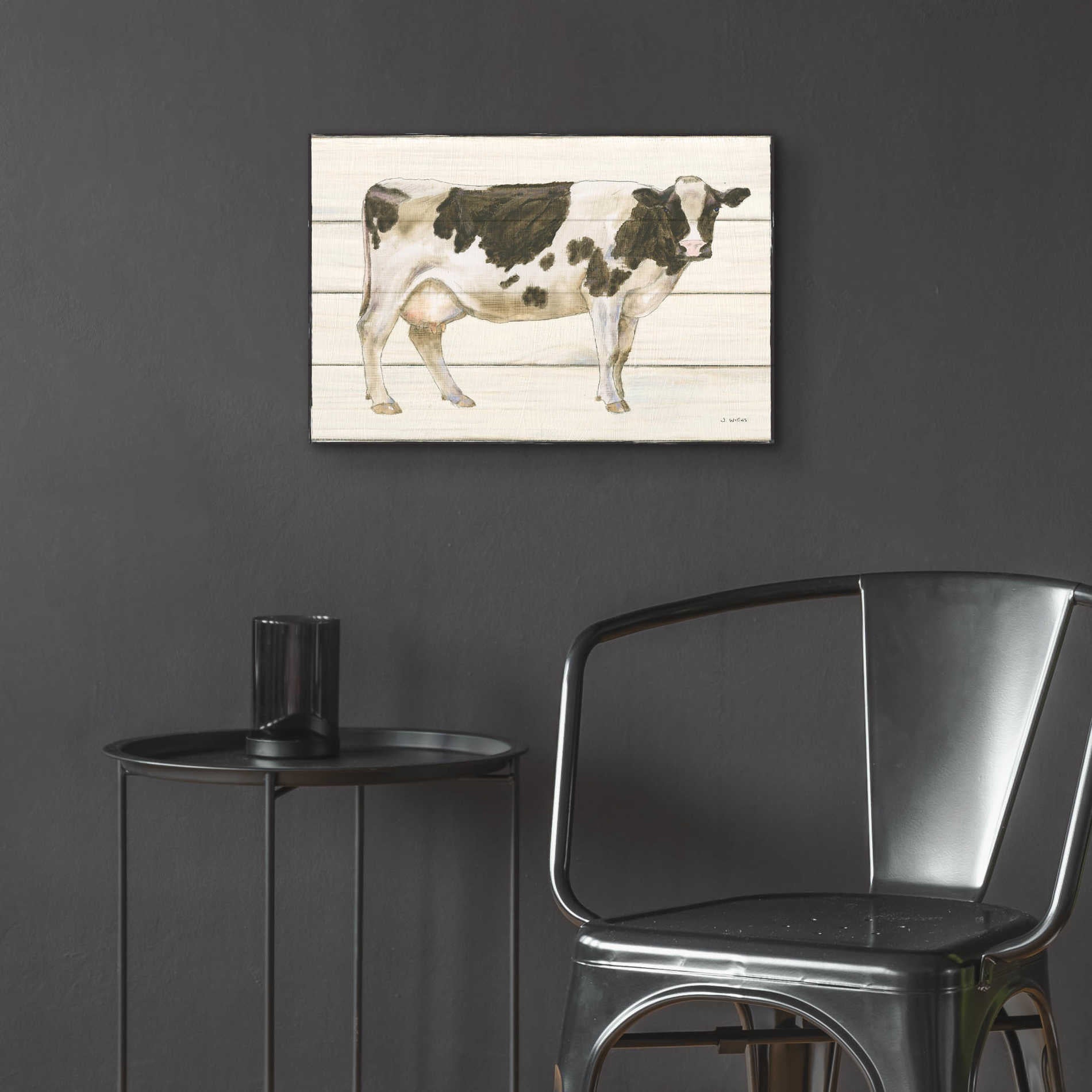 Epic Art 'Country Cow VII' by James Wiens, Acrylic Glass Wall Art,24x16