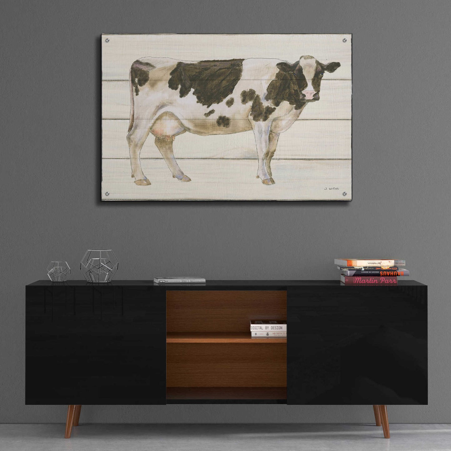 Epic Art 'Country Cow VII' by James Wiens, Acrylic Glass Wall Art,36x24