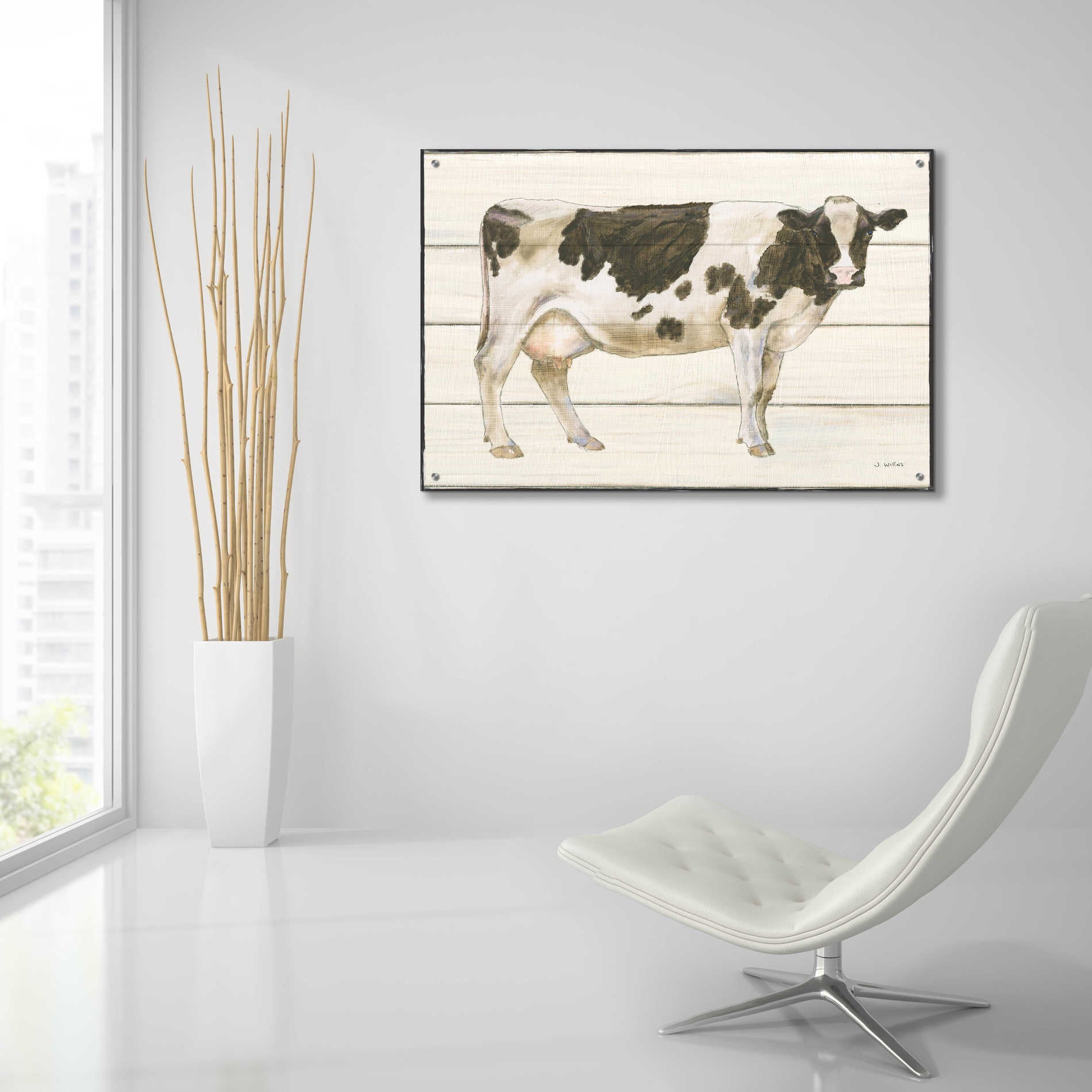 Epic Art 'Country Cow VII' by James Wiens, Acrylic Glass Wall Art,36x24