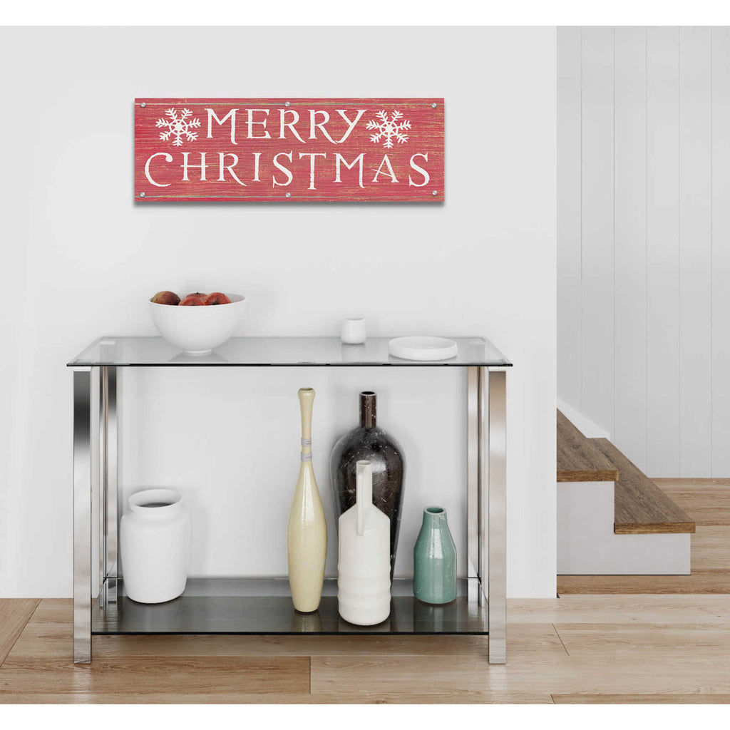 Epic Art 'Christmas Affinity III Red' by James Wiens, Acrylic Glass Wall Art,36x12