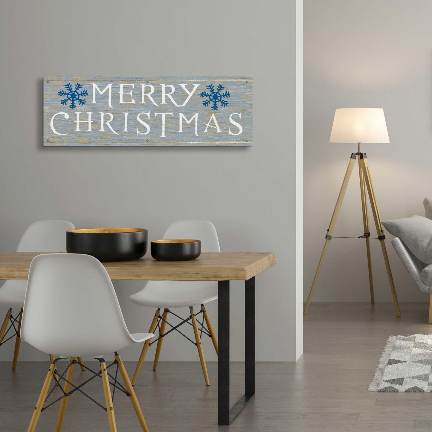 Epic Art 'Christmas Affinity III Grey' by James Wiens, Acrylic Glass Wall Art,48x16