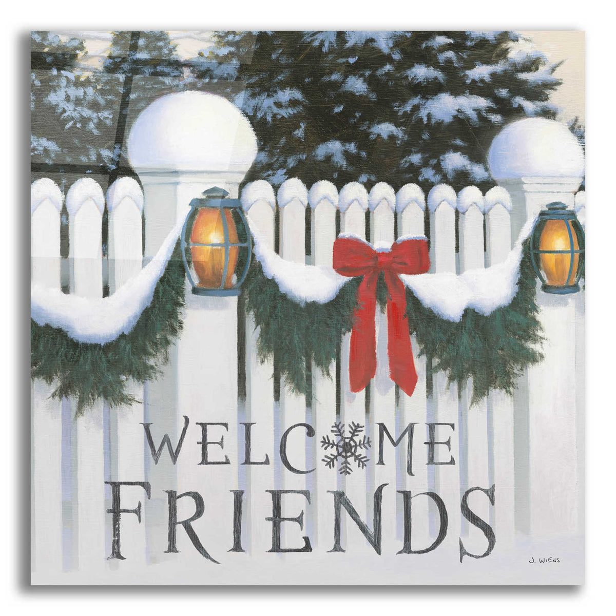 Epic Art 'Christmas Affinity VIII' by James Wiens, Acrylic Glass Wall Art,12x12x1.1x0,18x18x1.1x0,26x26x1.74x0,37x37x1.74x0