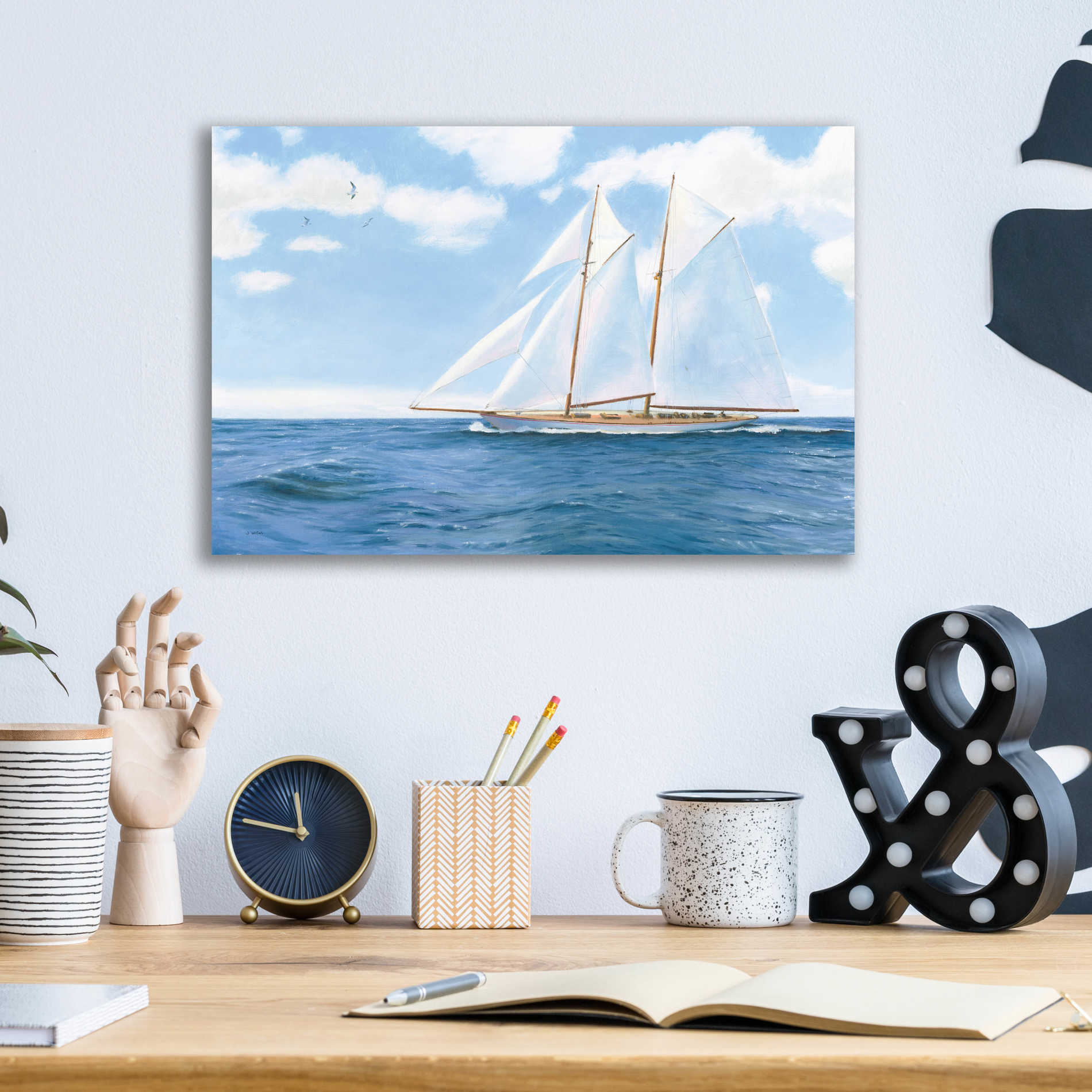 Epic Art 'Majestic Sailboat' by James Wiens, Acrylic Glass Wall Art,16x12