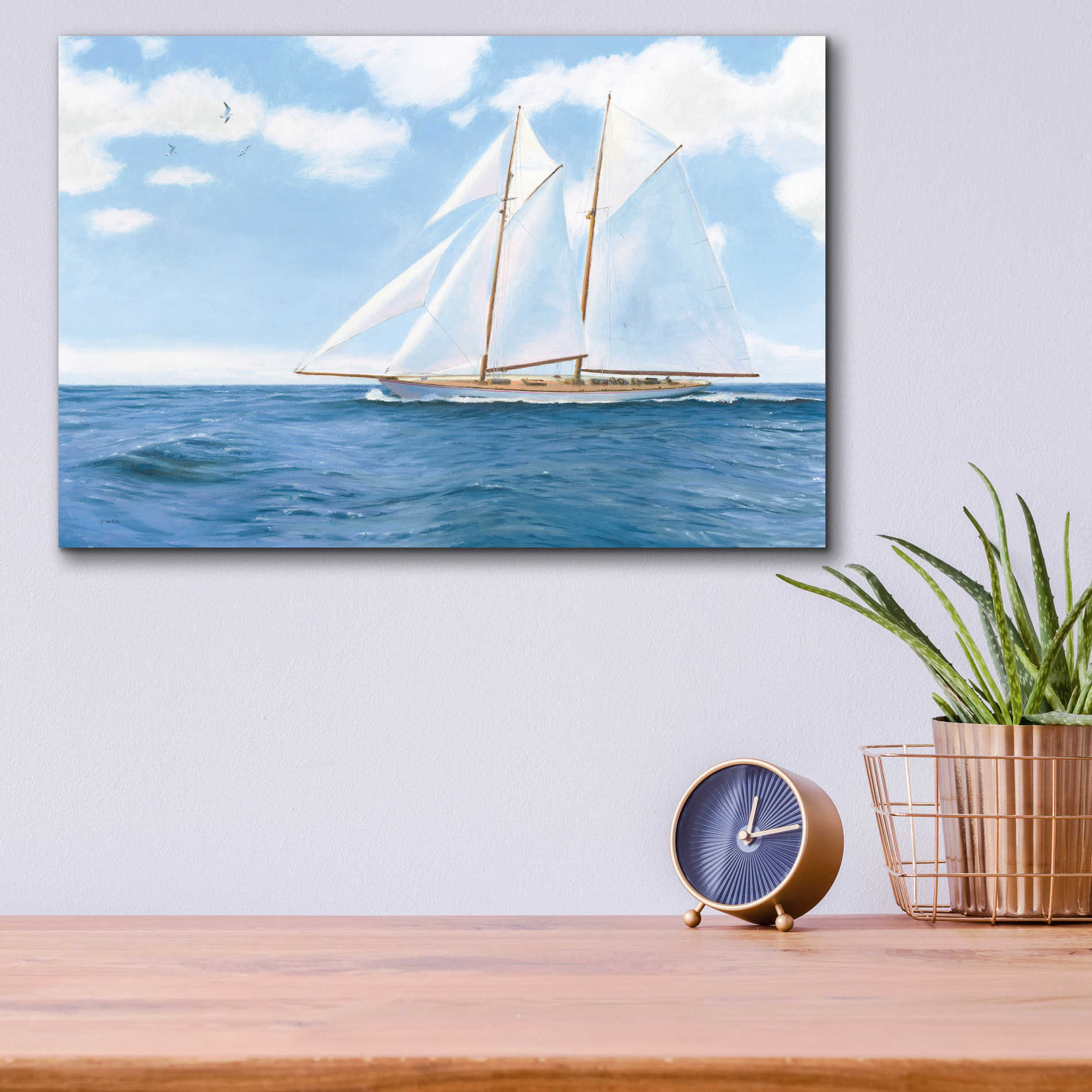 Epic Art 'Majestic Sailboat' by James Wiens, Acrylic Glass Wall Art,16x12