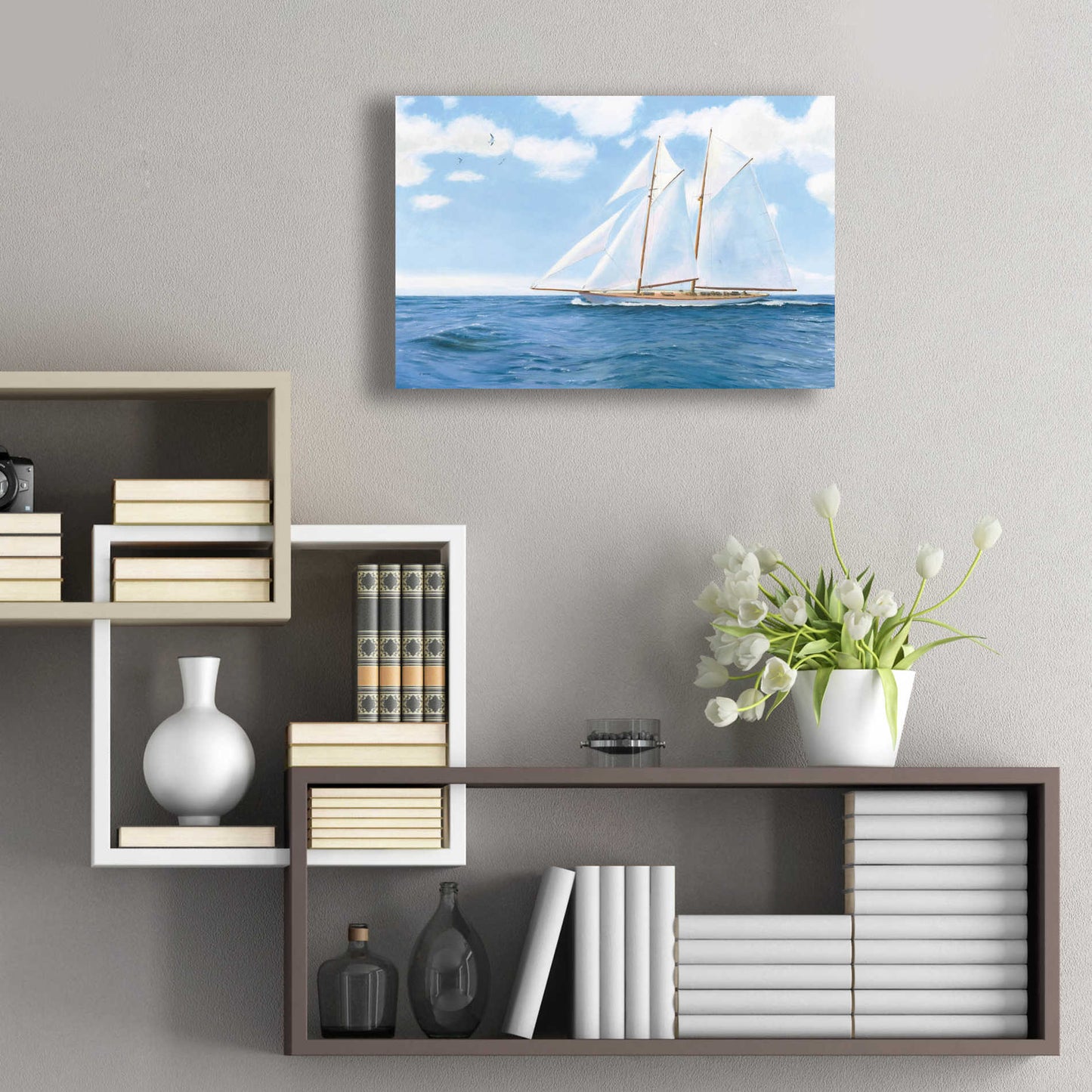 Epic Art 'Majestic Sailboat' by James Wiens, Acrylic Glass Wall Art,24x16