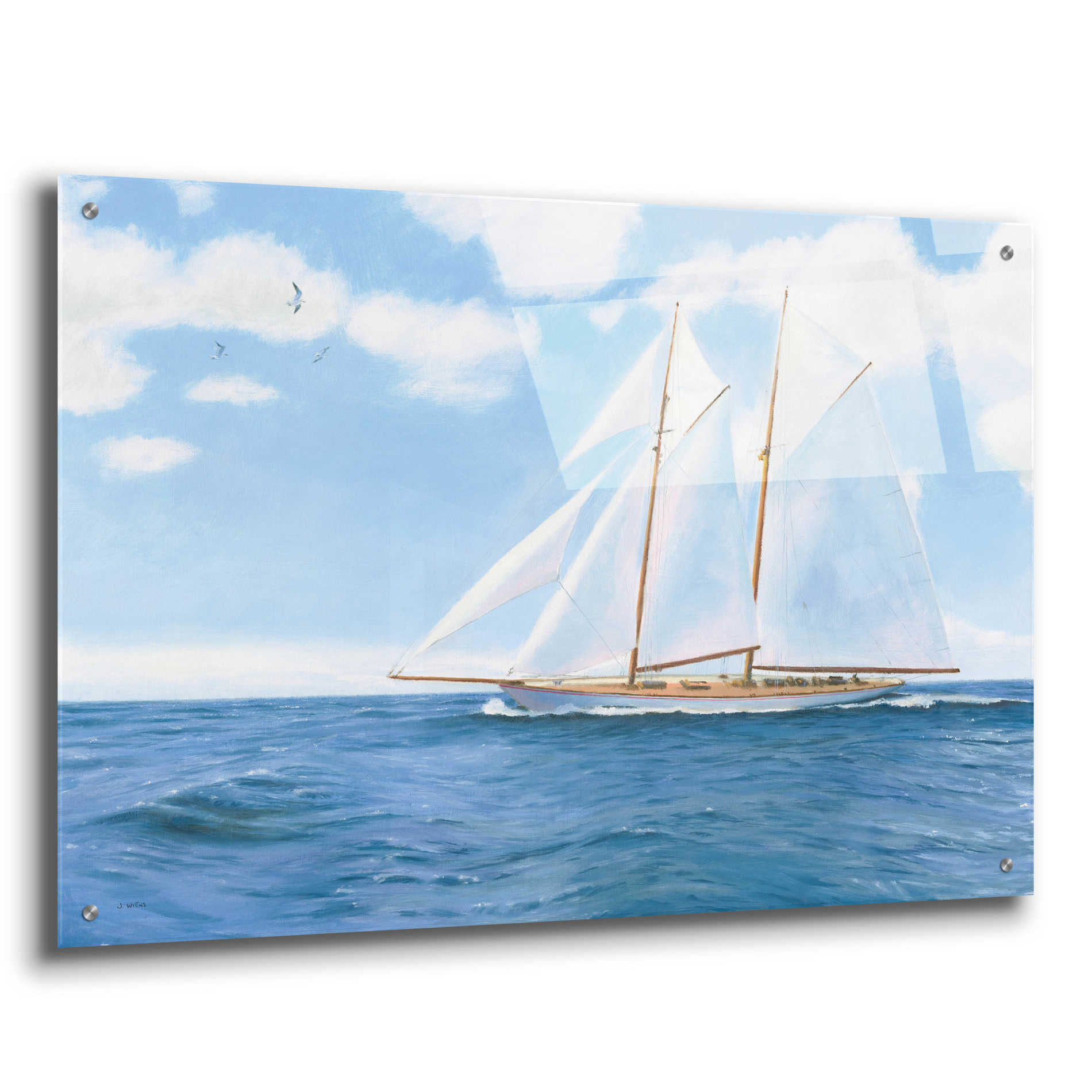 Epic Art 'Majestic Sailboat' by James Wiens, Acrylic Glass Wall Art,36x24