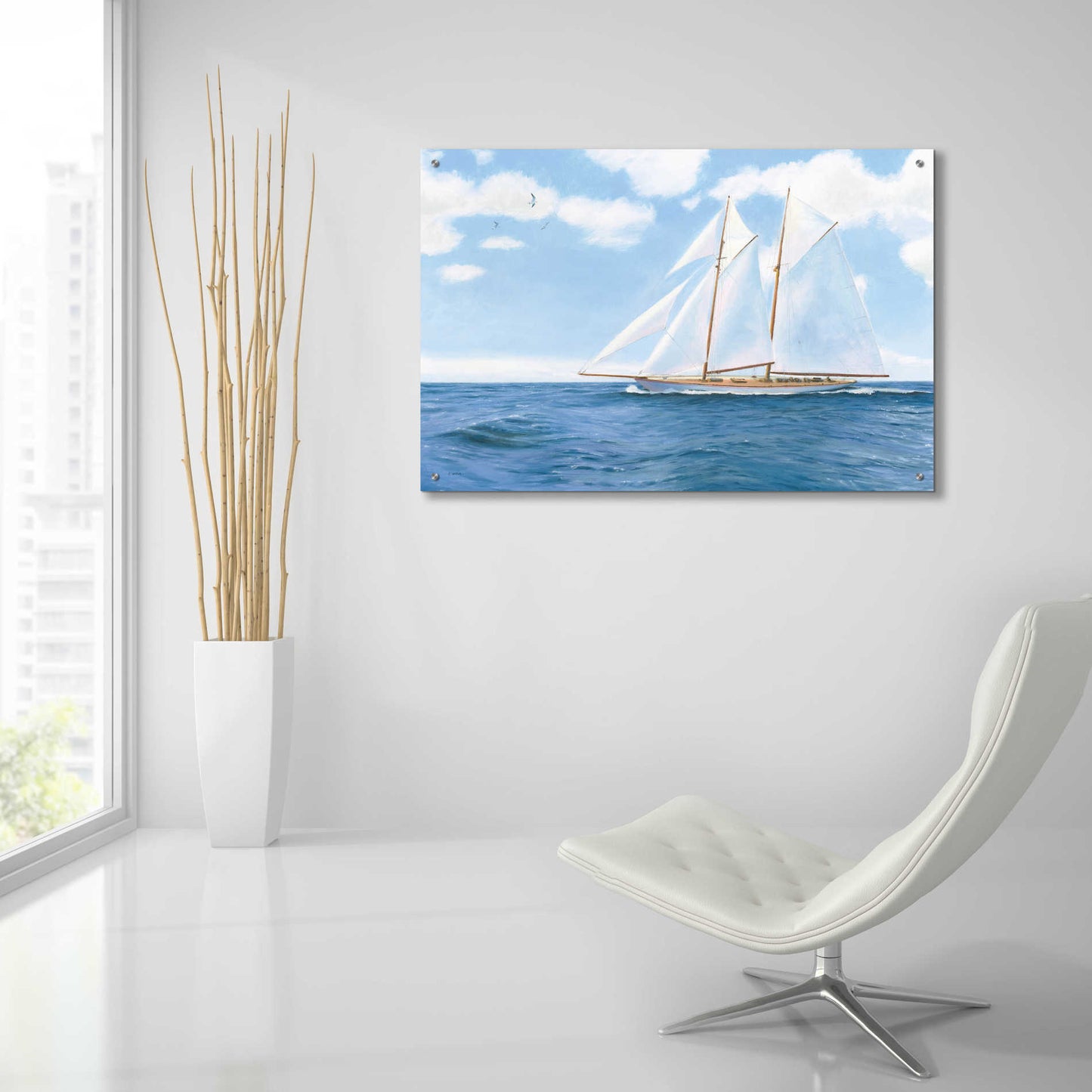 Epic Art 'Majestic Sailboat' by James Wiens, Acrylic Glass Wall Art,36x24