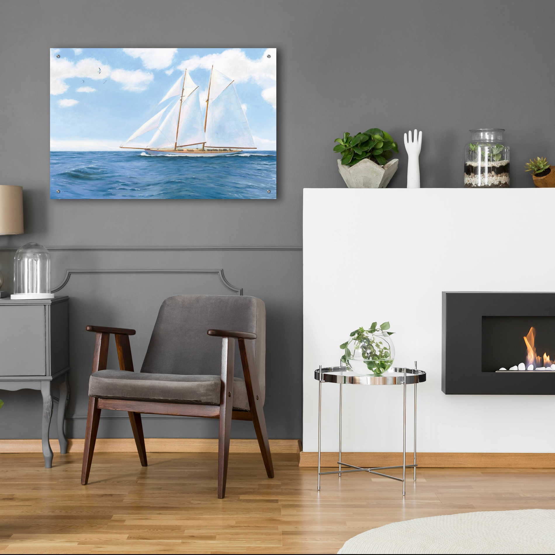 Epic Art 'Majestic Sailboat' by James Wiens, Acrylic Glass Wall Art,36x24