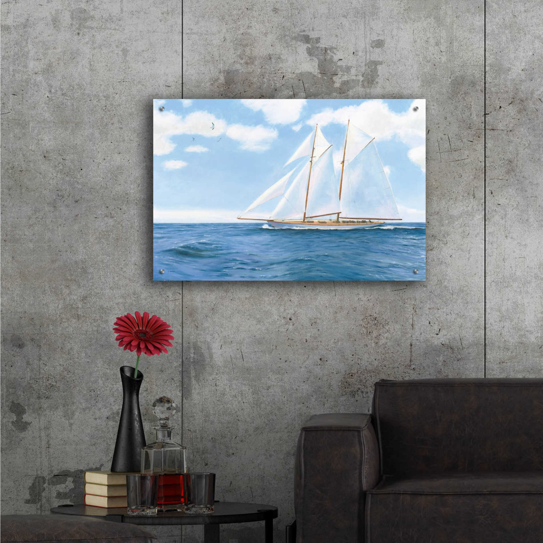 Epic Art 'Majestic Sailboat' by James Wiens, Acrylic Glass Wall Art,36x24