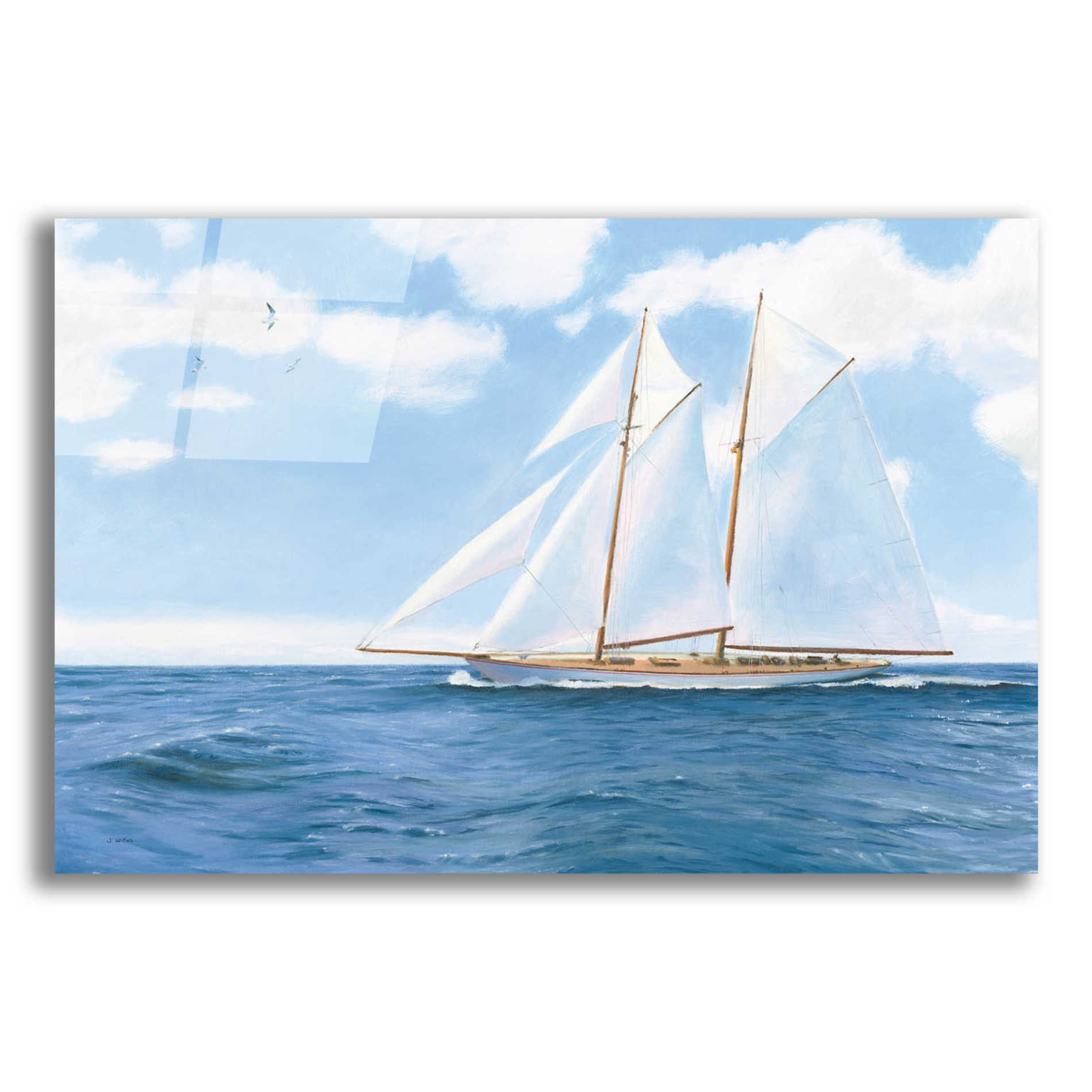 Epic Art 'Majestic Sailboat' by James Wiens, Acrylic Glass Wall Art,18x12x1.1x0,26x18x1.1x0,40x26x1.74x0,60x40x1.74x0