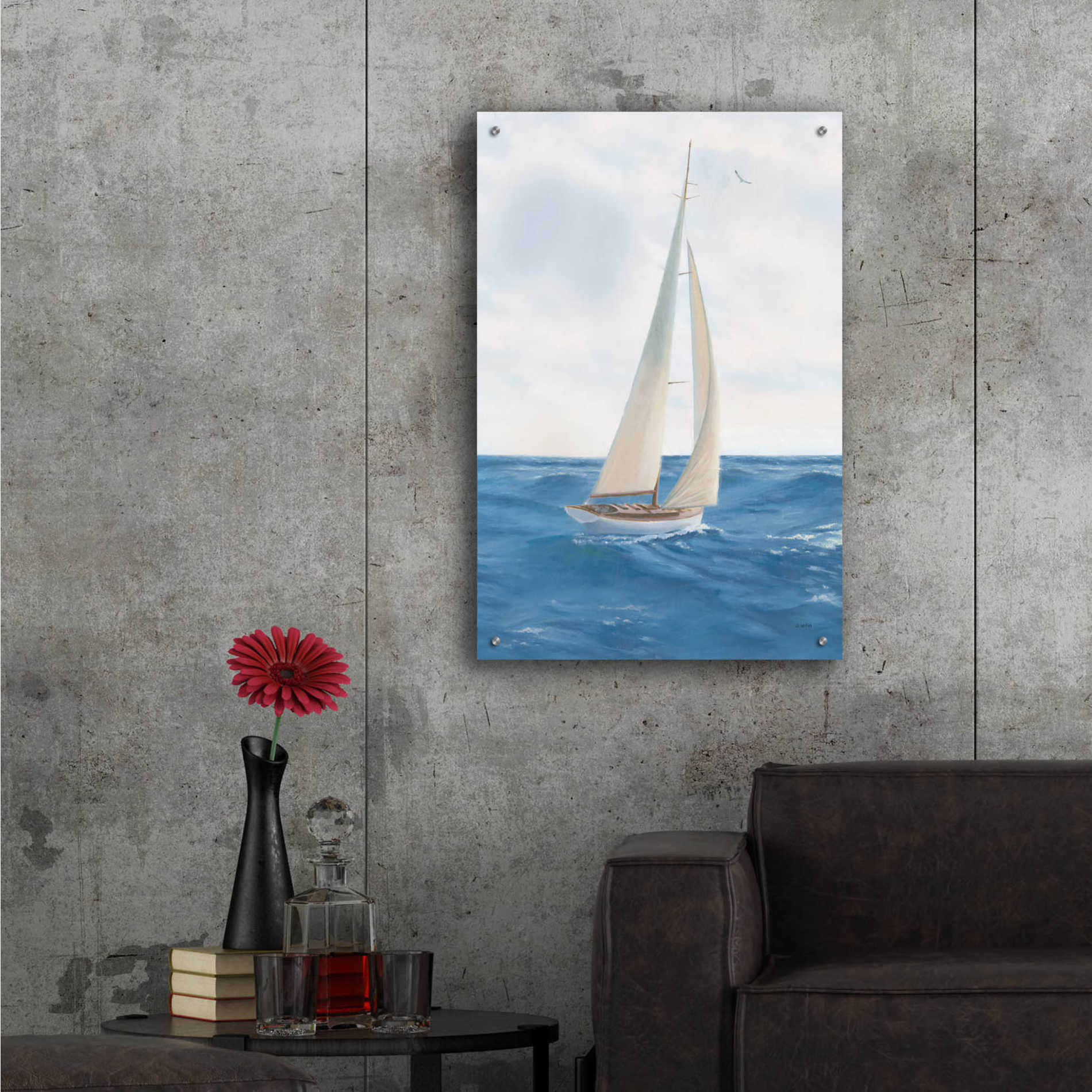 Epic Art 'A Day at Sea I' by James Wiens, Acrylic Glass Wall Art,24x36