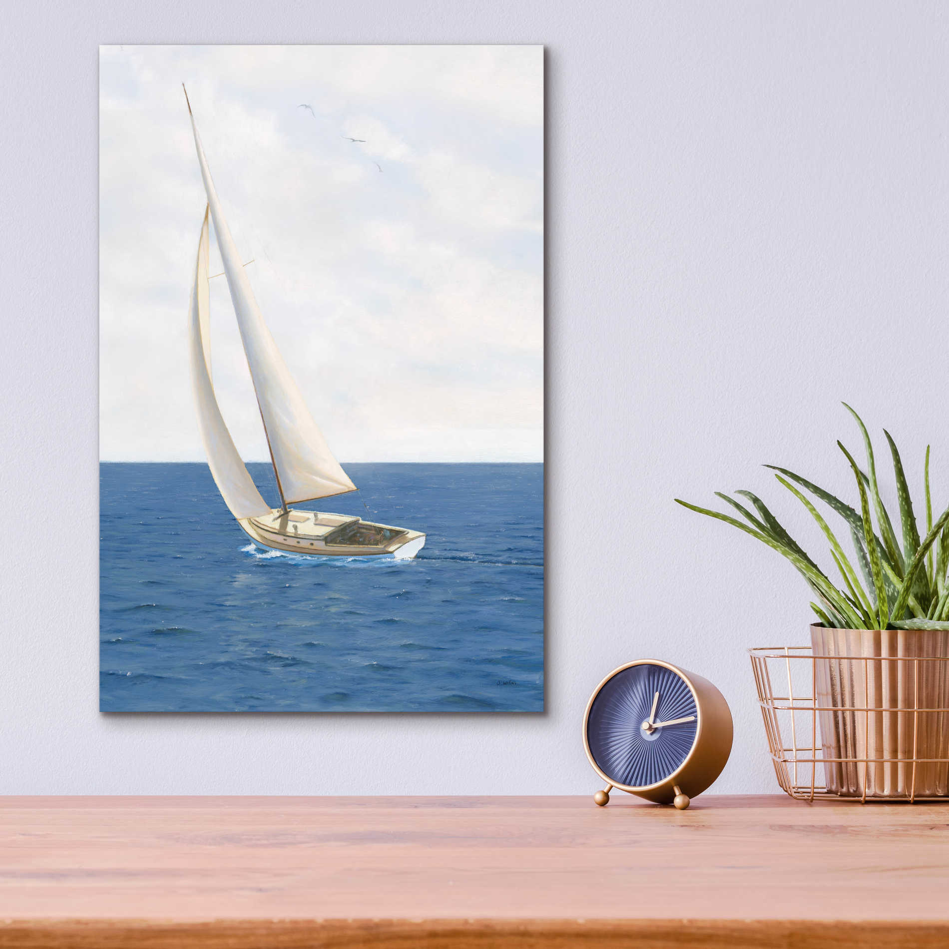 Epic Art 'A Day at Sea II' by James Wiens, Acrylic Glass Wall Art,12x16