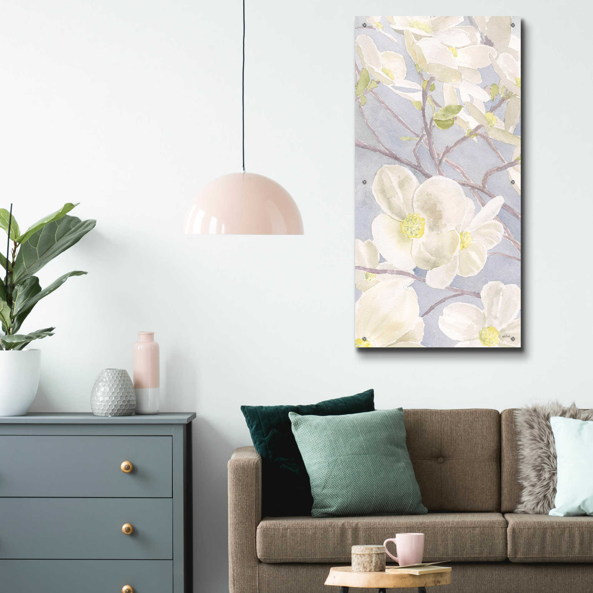 Epic Art 'Breezy Blossoms I' by James Wiens, Acrylic Glass Wall Art,24x48