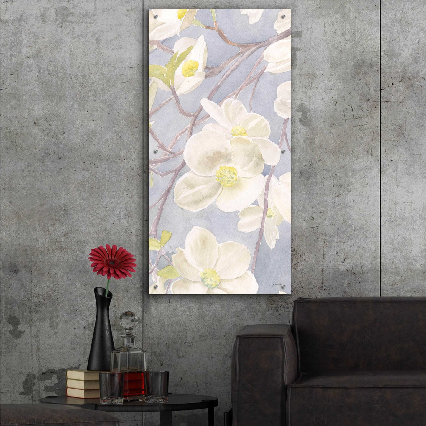 Epic Art 'Breezy Blossoms II' by James Wiens, Acrylic Glass Wall Art,24x48