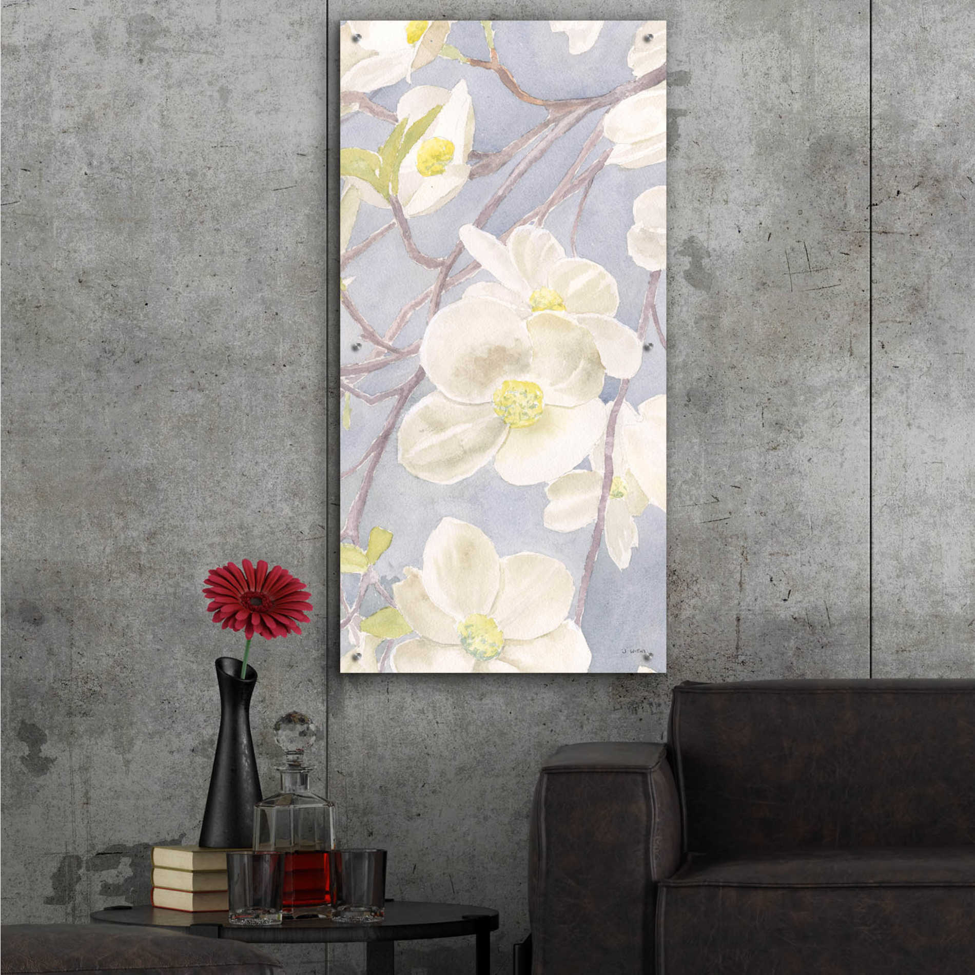 Epic Art 'Breezy Blossoms II' by James Wiens, Acrylic Glass Wall Art,24x48