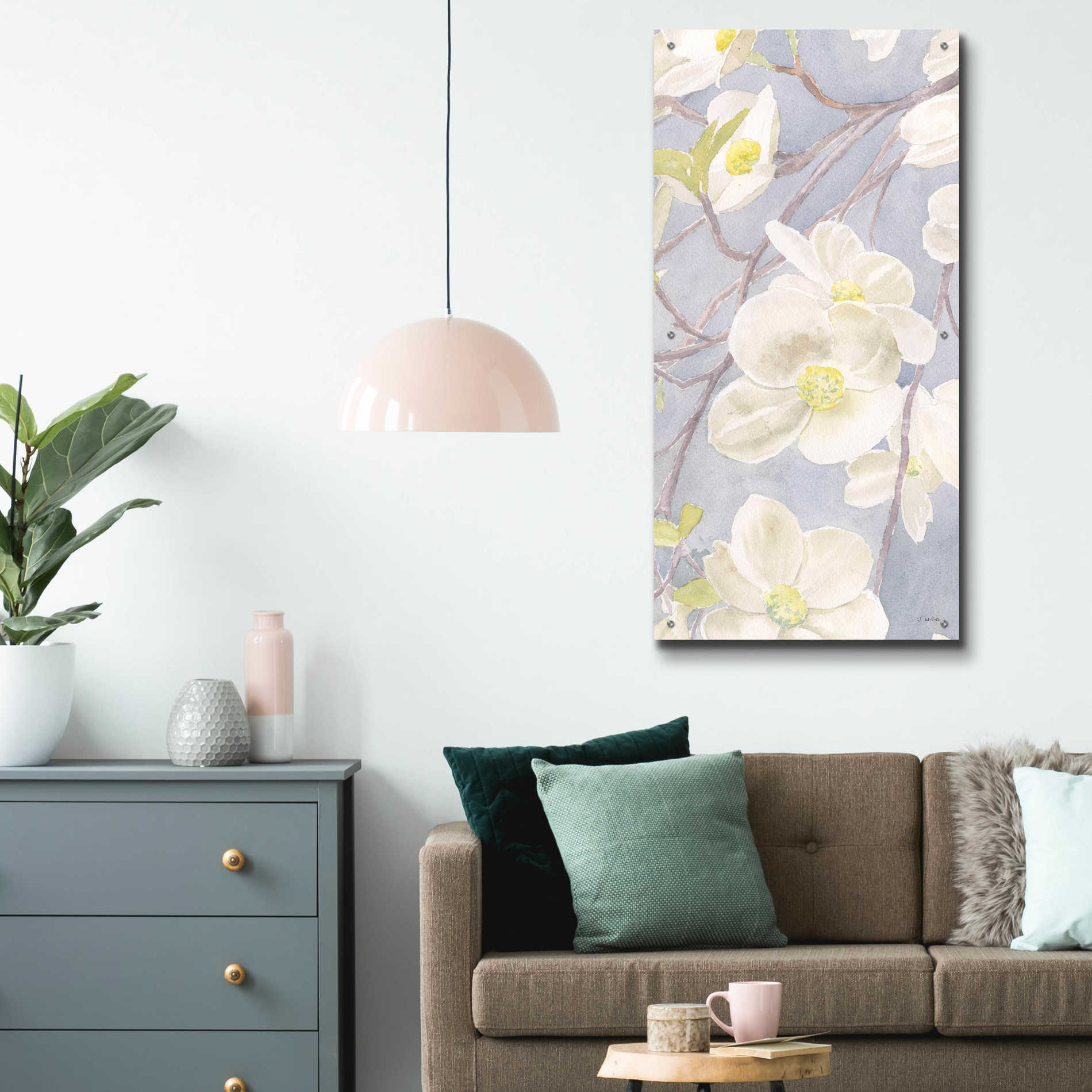 Epic Art 'Breezy Blossoms II' by James Wiens, Acrylic Glass Wall Art,24x48