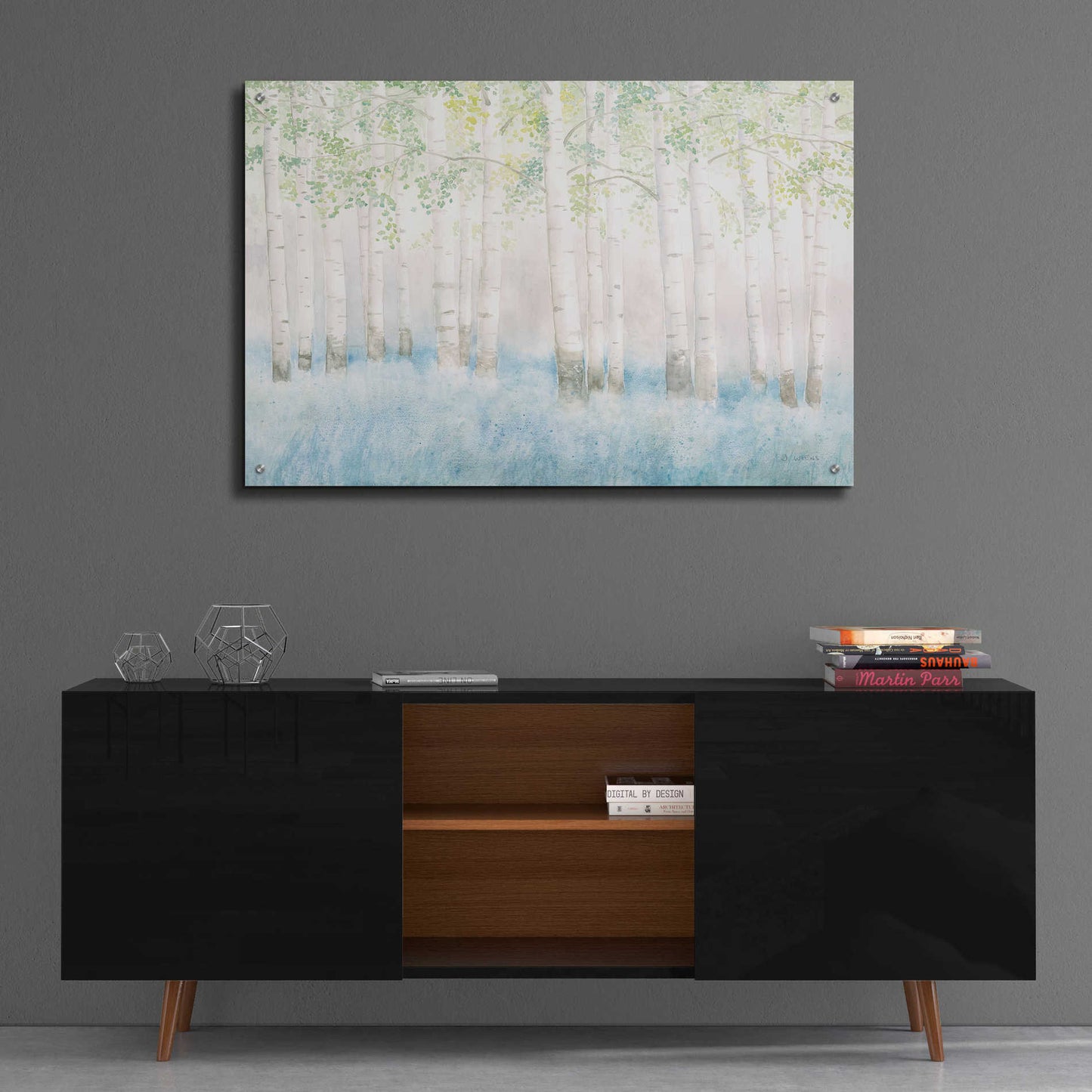 Epic Art 'Soft Birches' by James Wiens, Acrylic Glass Wall Art,36x24