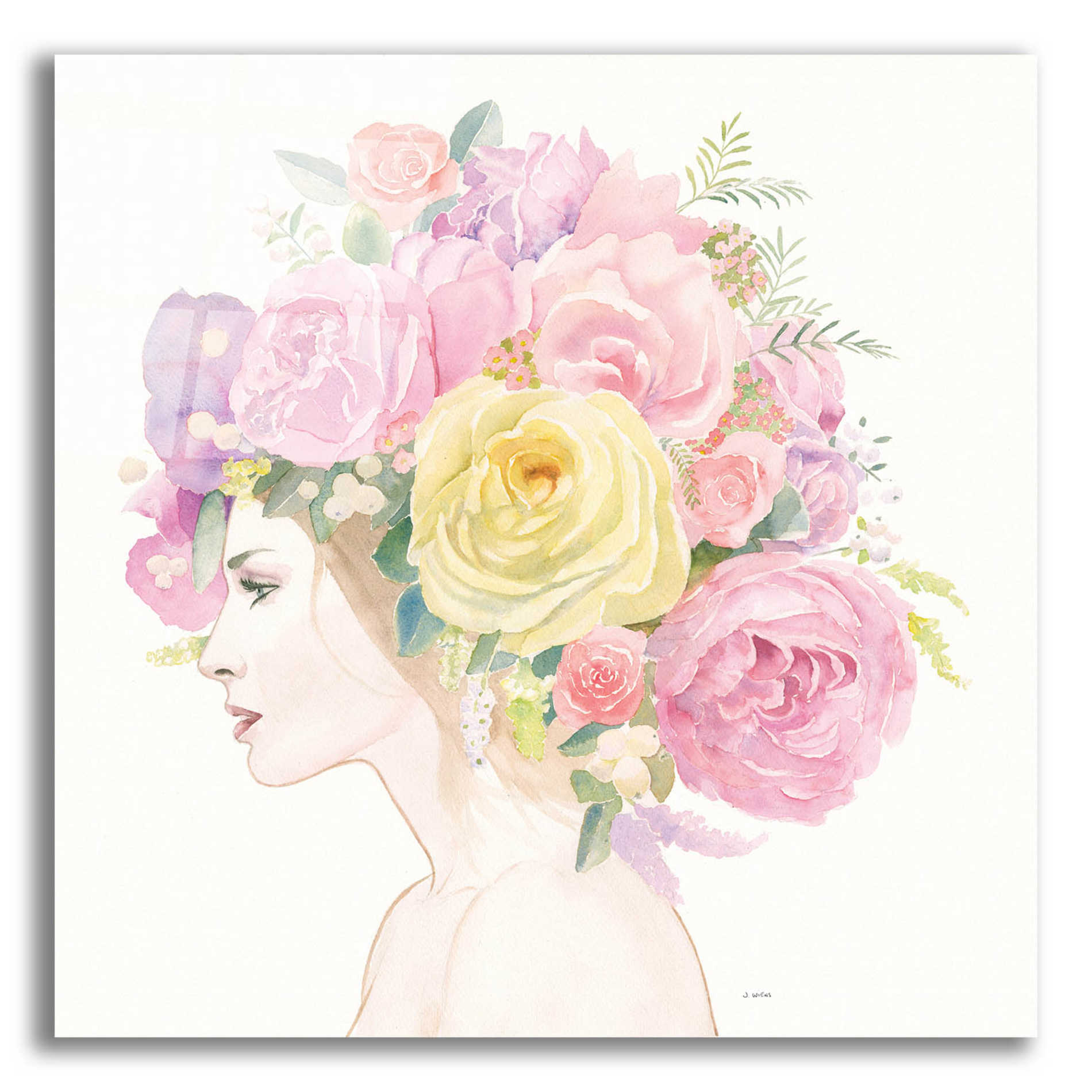 Epic Art 'Flowers in her Hair' by James Wiens, Acrylic Glass Wall Art,12x12