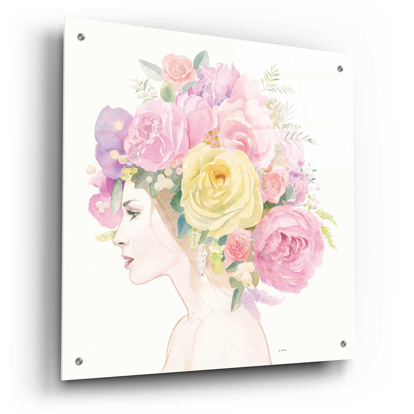 Epic Art 'Flowers in her Hair' by James Wiens, Acrylic Glass Wall Art,24x24