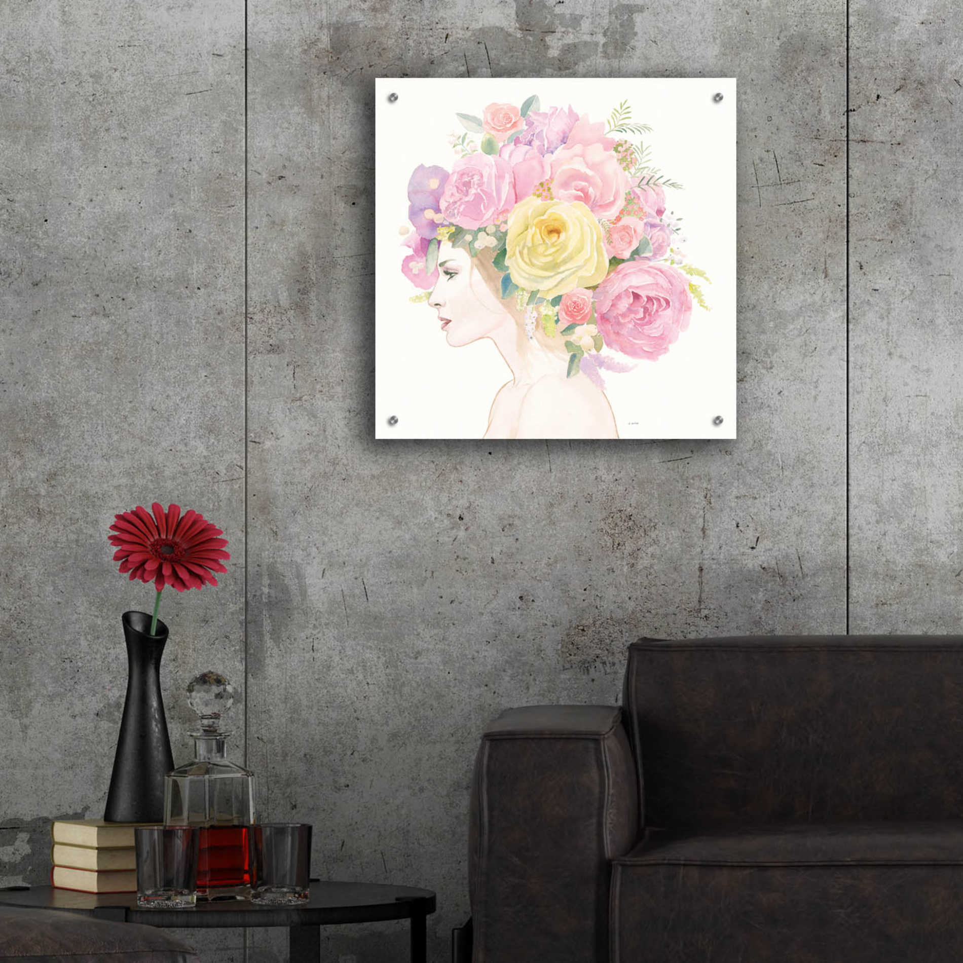 Epic Art 'Flowers in her Hair' by James Wiens, Acrylic Glass Wall Art,24x24