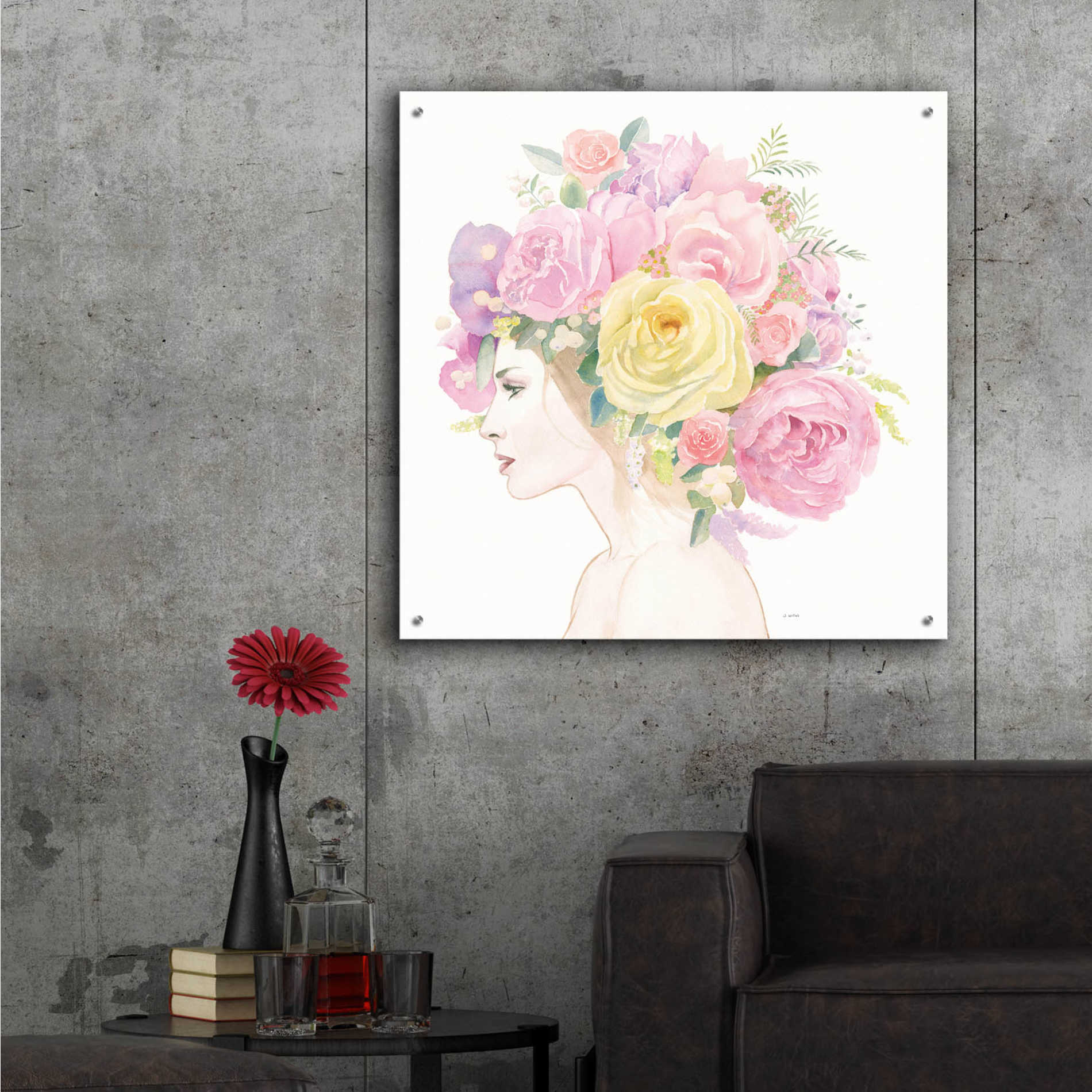 Epic Art 'Flowers in her Hair' by James Wiens, Acrylic Glass Wall Art,36x36