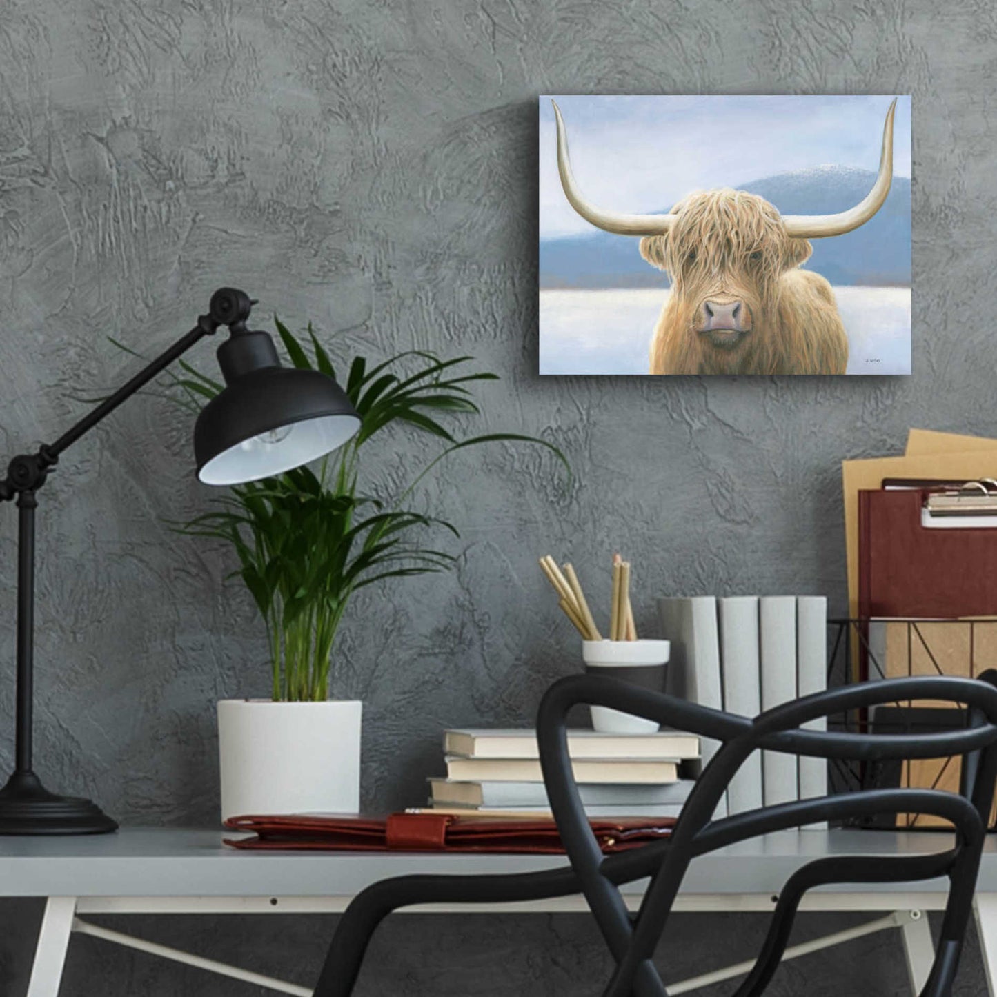 Epic Art 'Highland Cow' by James Wiens, Acrylic Glass Wall Art,16x12