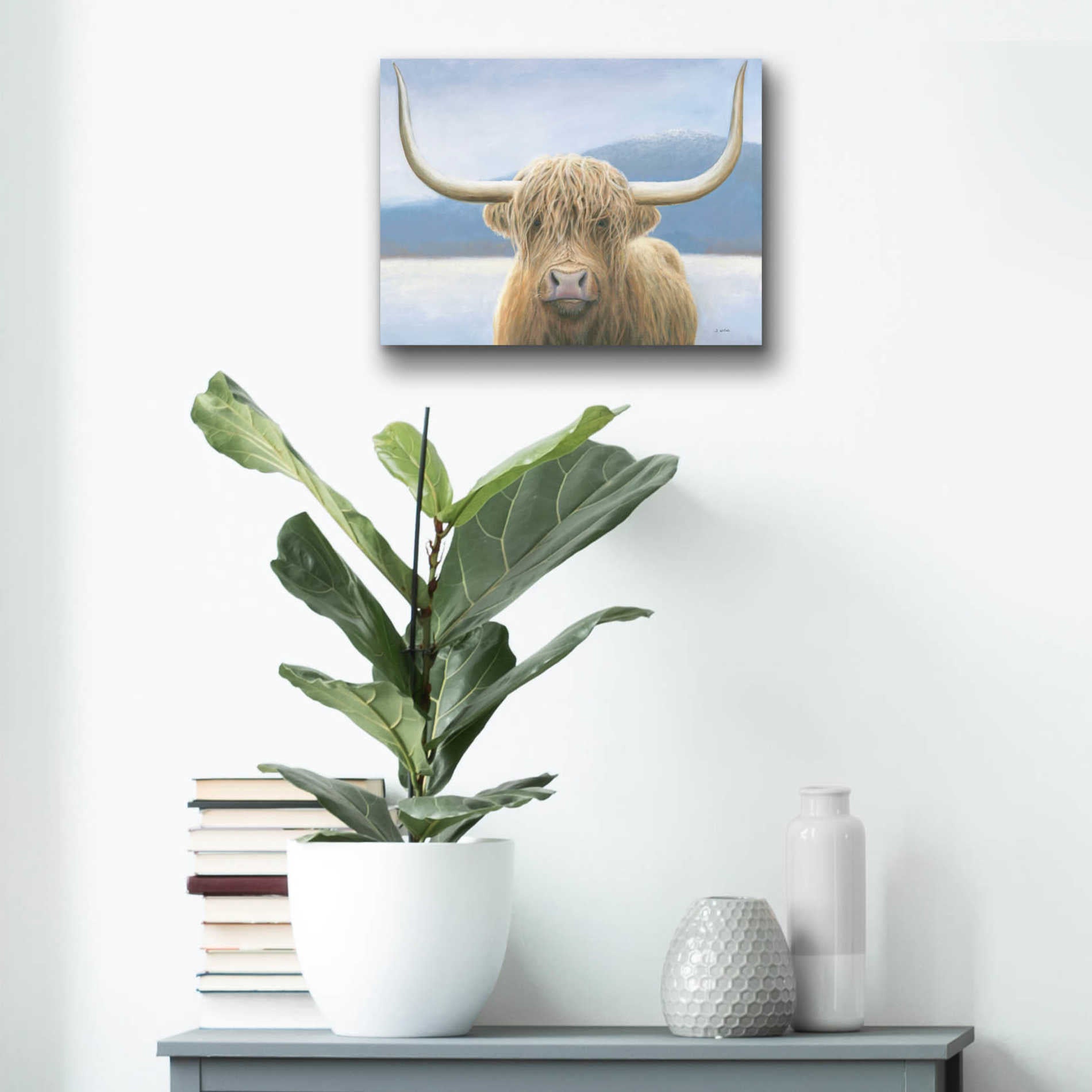 Epic Art 'Highland Cow' by James Wiens, Acrylic Glass Wall Art,16x12