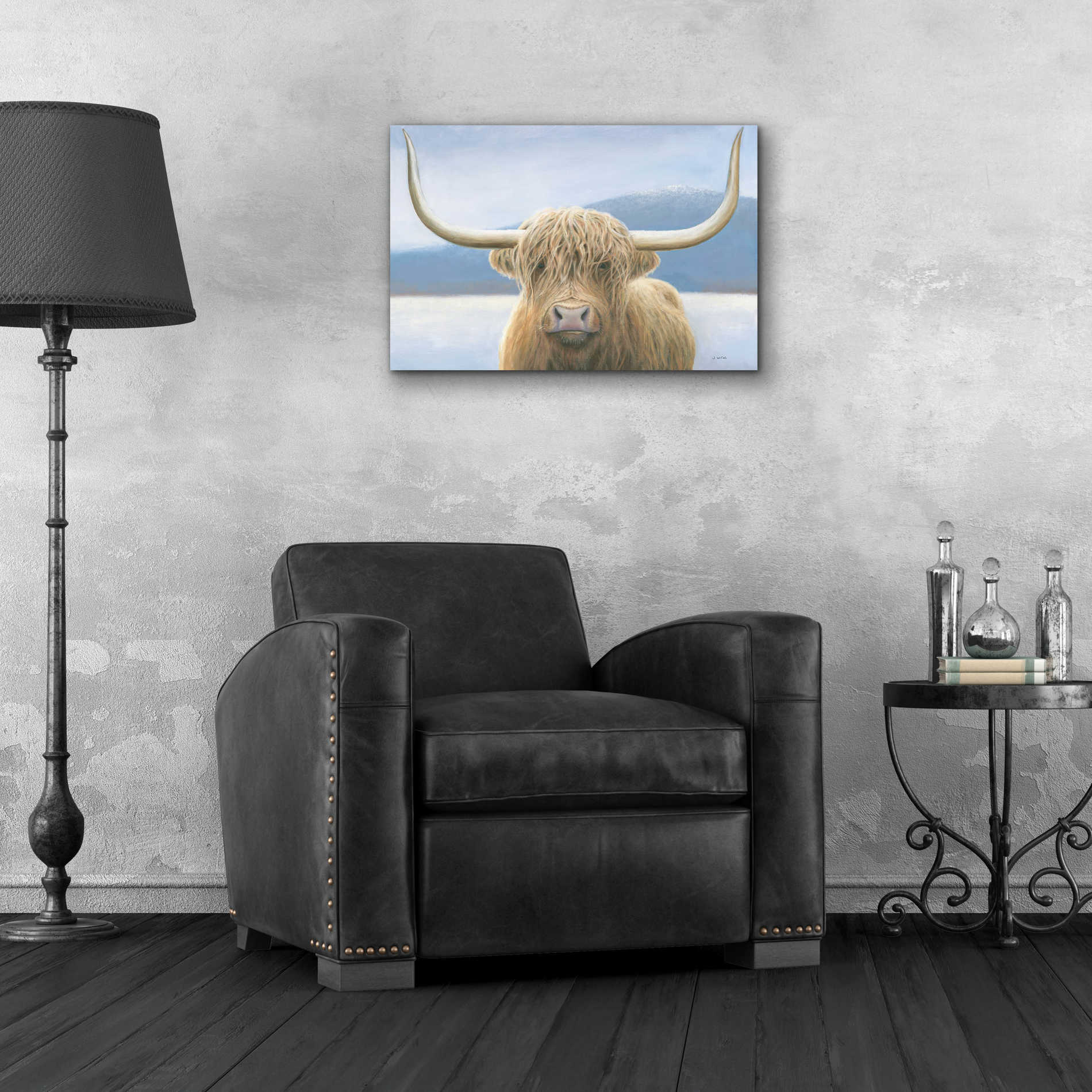 Epic Art 'Highland Cow' by James Wiens, Acrylic Glass Wall Art,24x16