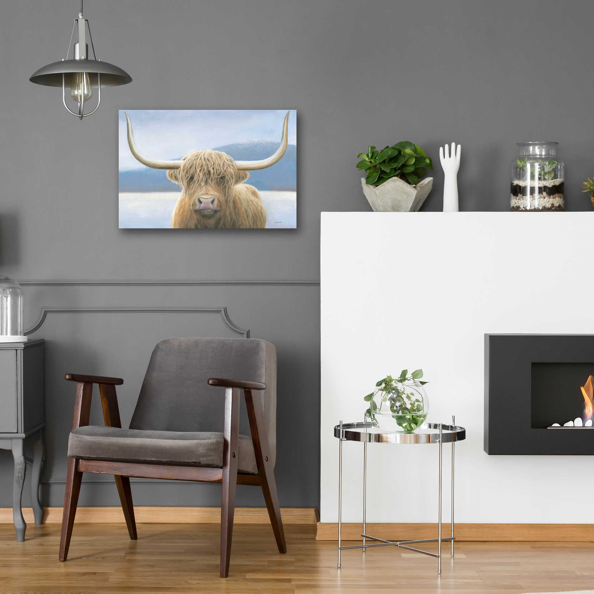 Epic Art 'Highland Cow' by James Wiens, Acrylic Glass Wall Art,24x16