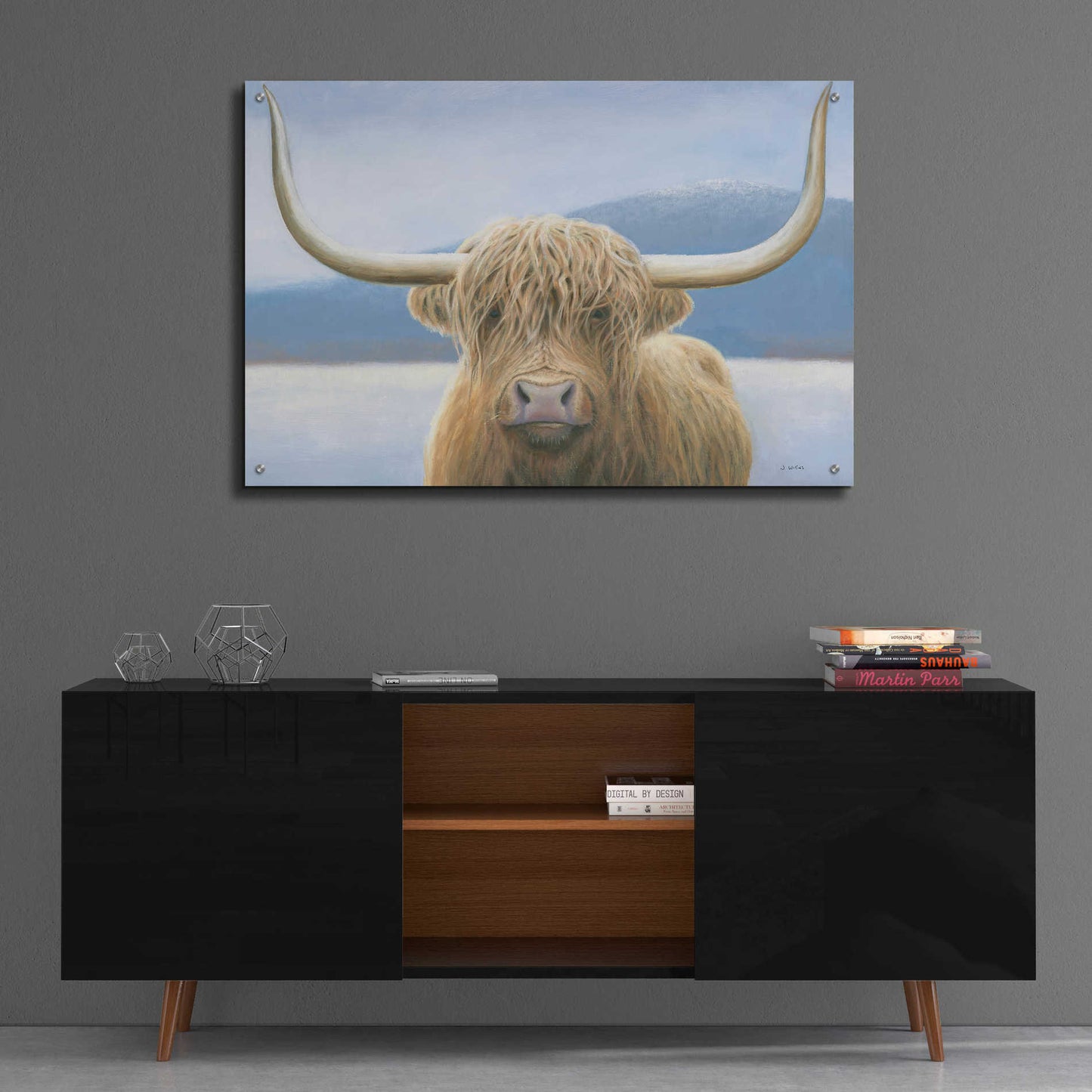 Epic Art 'Highland Cow' by James Wiens, Acrylic Glass Wall Art,36x24