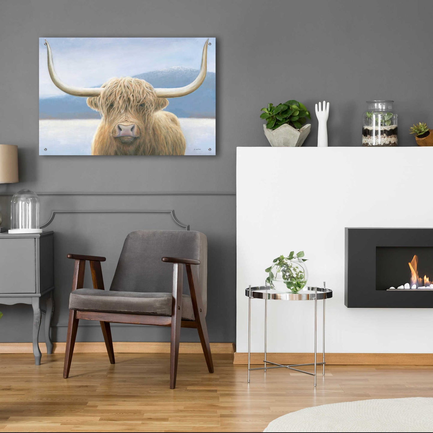 Epic Art 'Highland Cow' by James Wiens, Acrylic Glass Wall Art,36x24