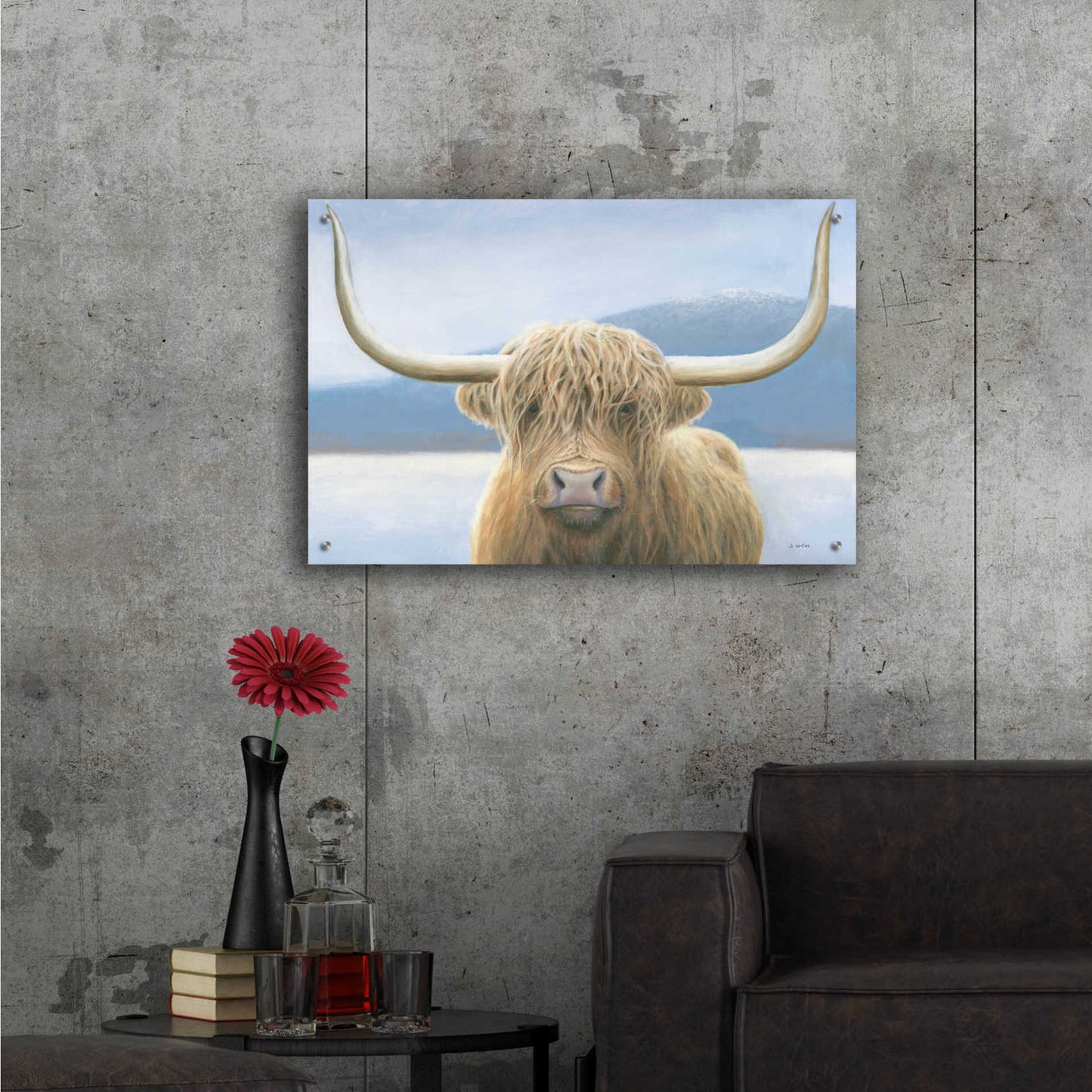 Epic Art 'Highland Cow' by James Wiens, Acrylic Glass Wall Art,36x24