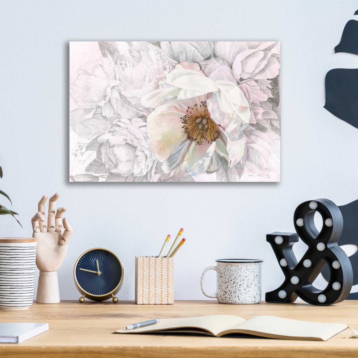 Epic Art 'Blooming Sketch' by James Wiens, Acrylic Glass Wall Art,16x12