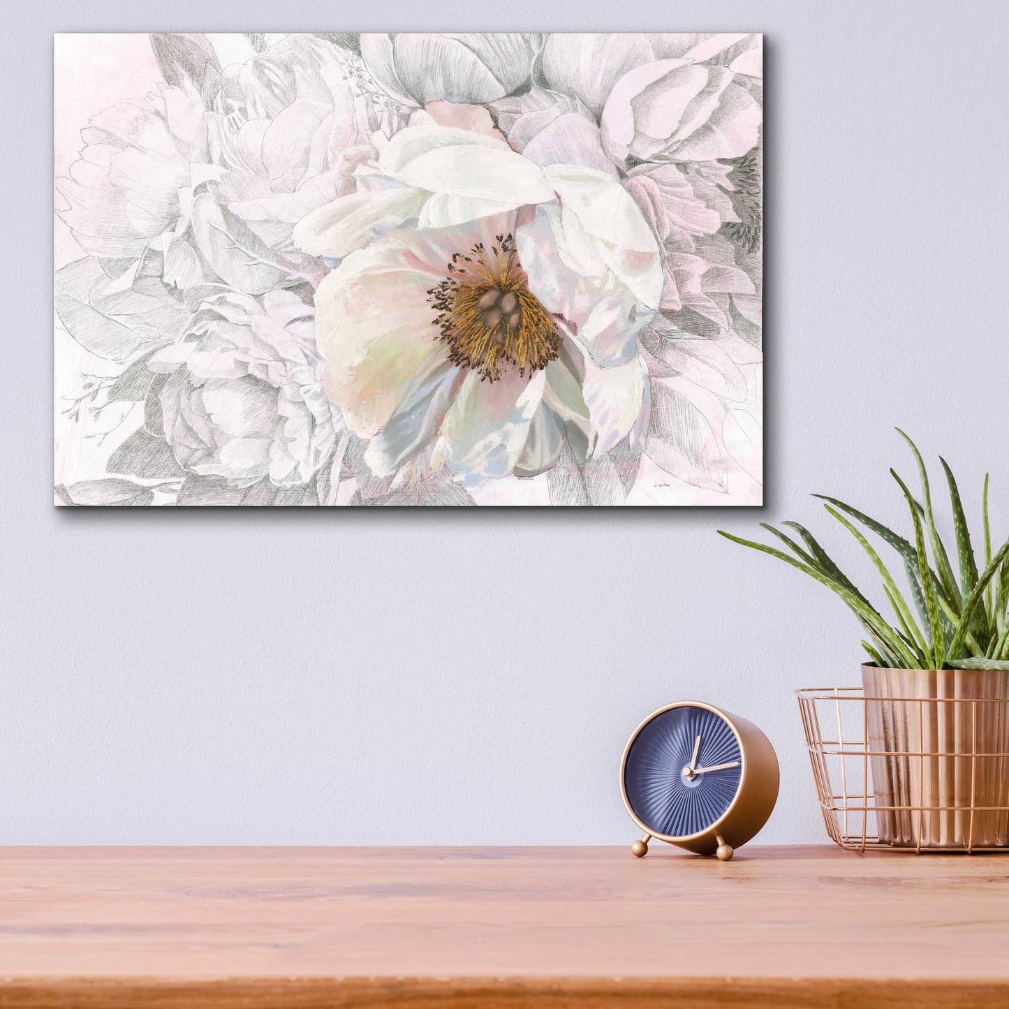 Epic Art 'Blooming Sketch' by James Wiens, Acrylic Glass Wall Art,16x12