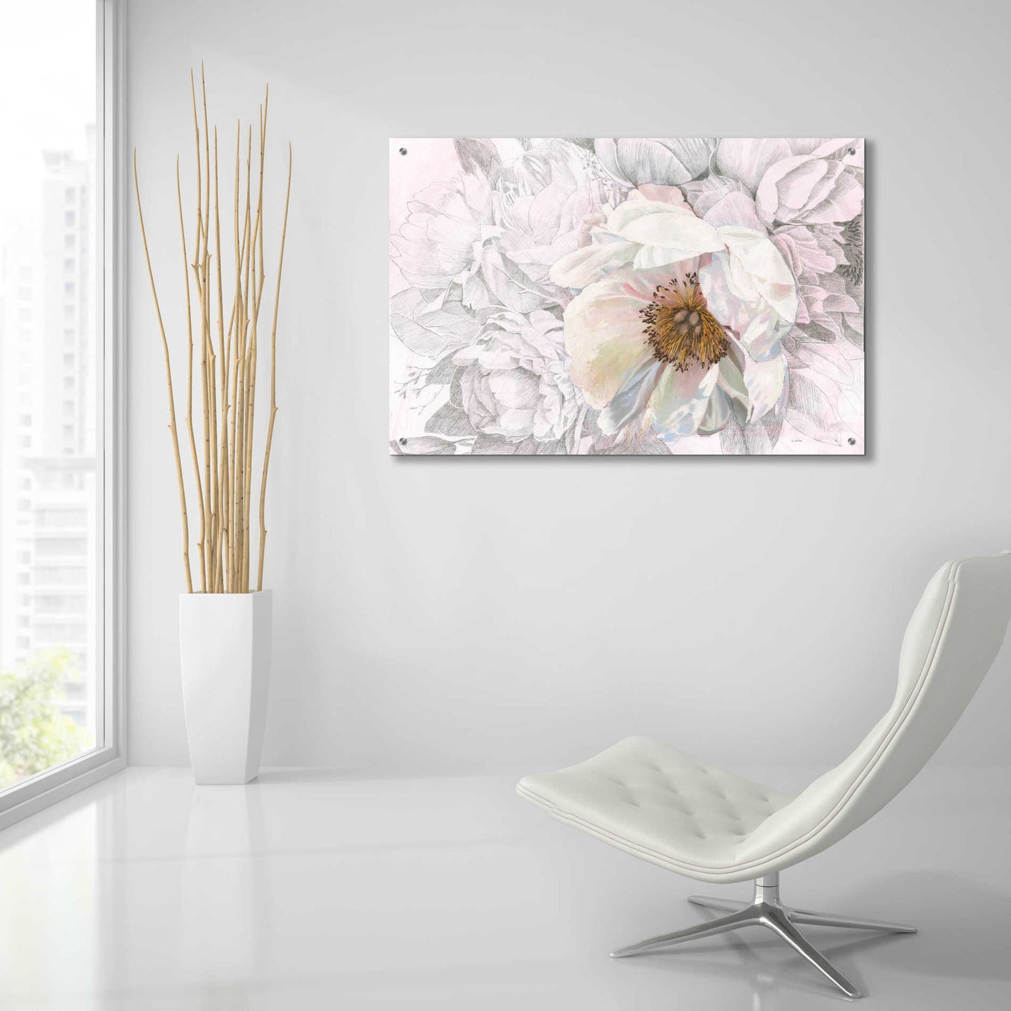 Epic Art 'Blooming Sketch' by James Wiens, Acrylic Glass Wall Art,36x24