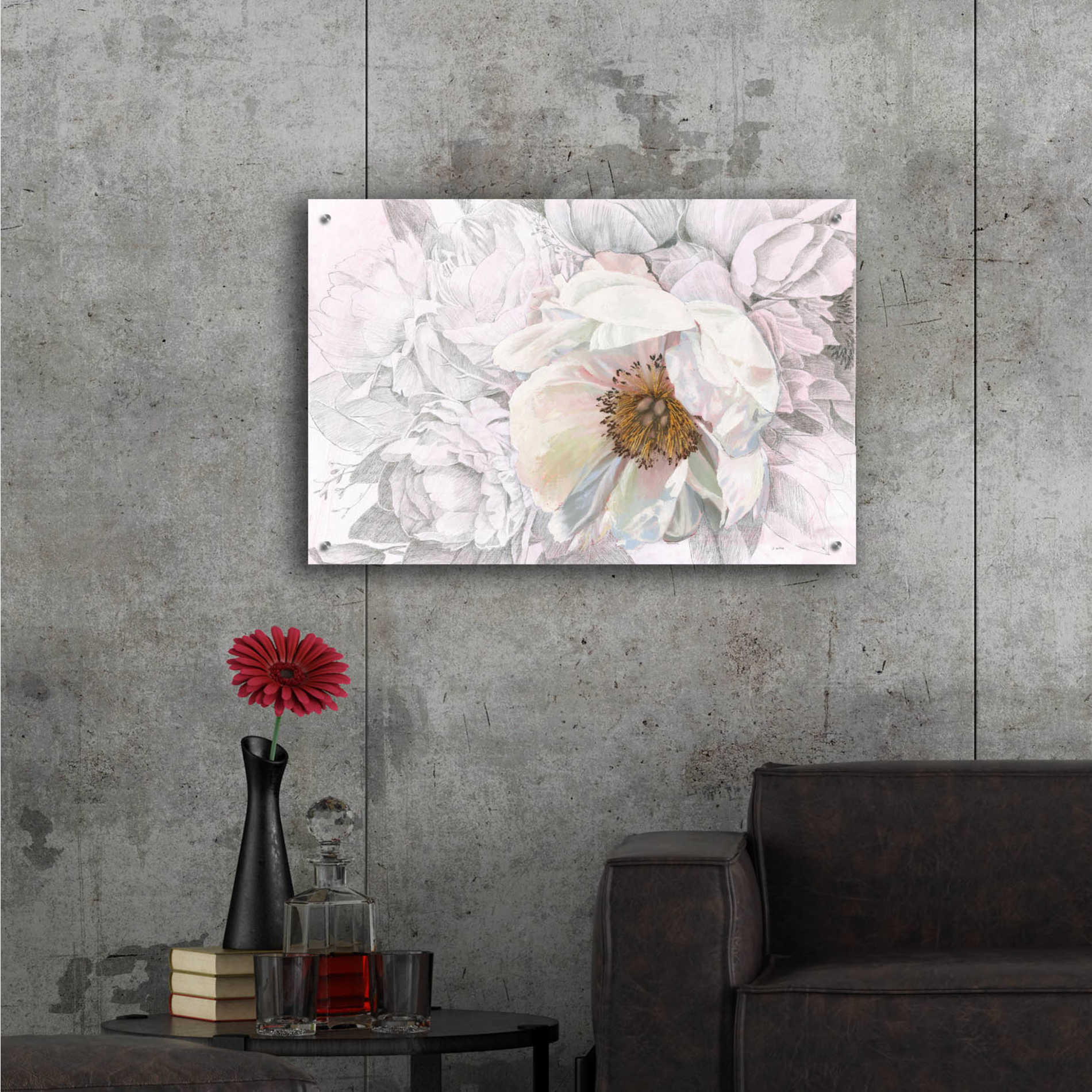 Epic Art 'Blooming Sketch' by James Wiens, Acrylic Glass Wall Art,36x24