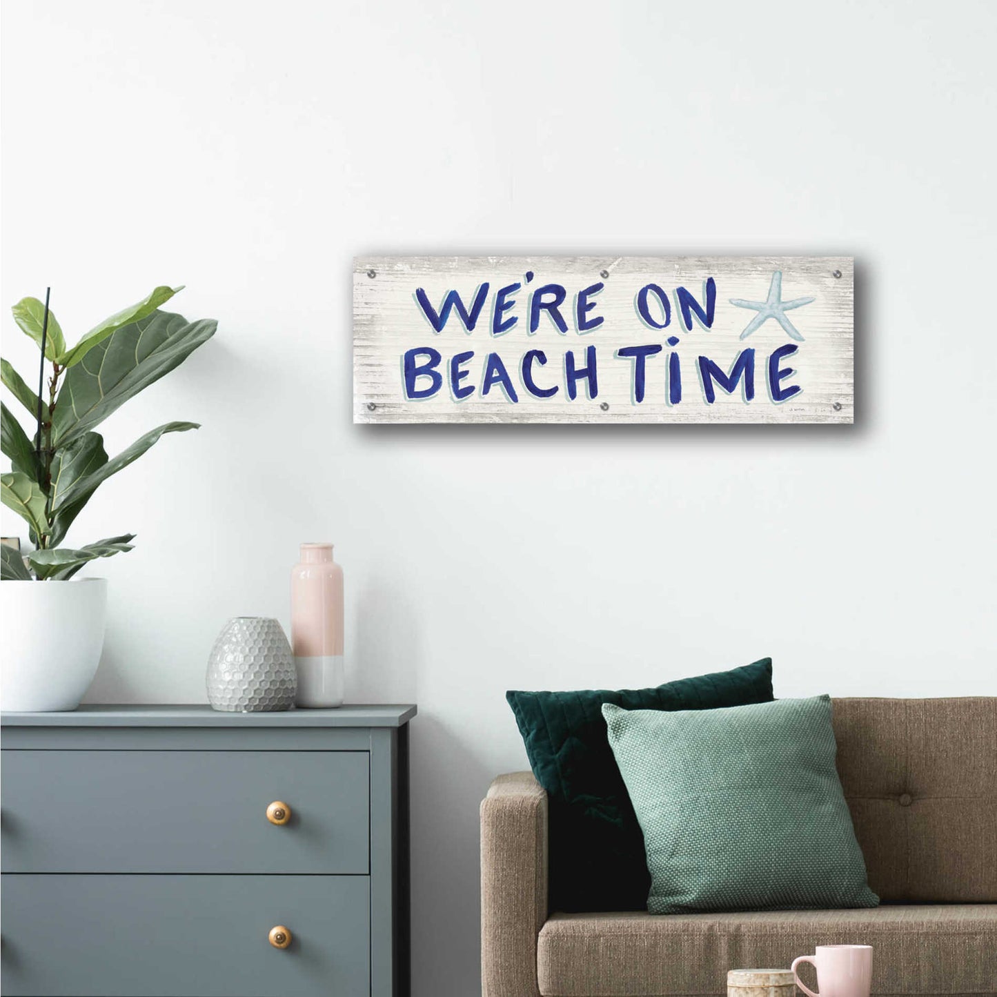 Epic Art 'Beach Time VI' by James Wiens, Acrylic Glass Wall Art,36x12