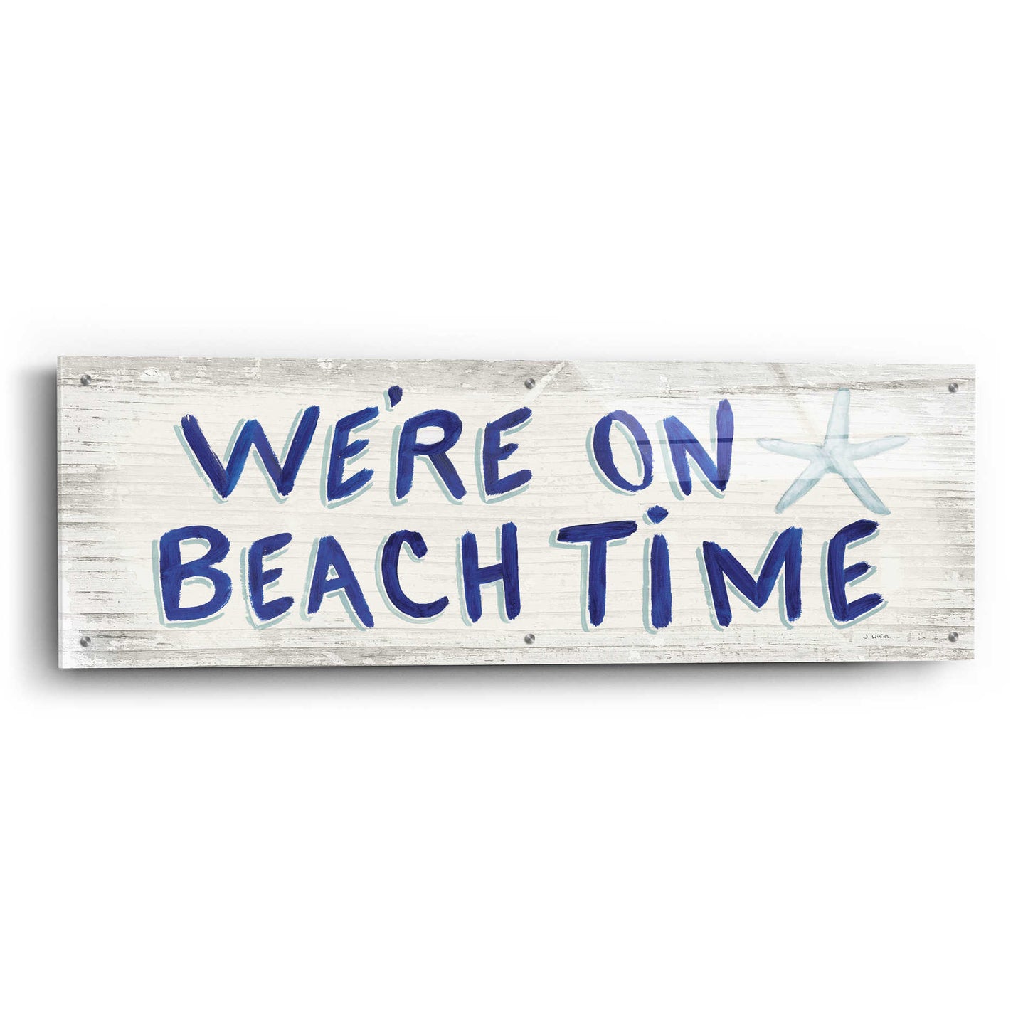 Epic Art 'Beach Time VI' by James Wiens, Acrylic Glass Wall Art,48x16