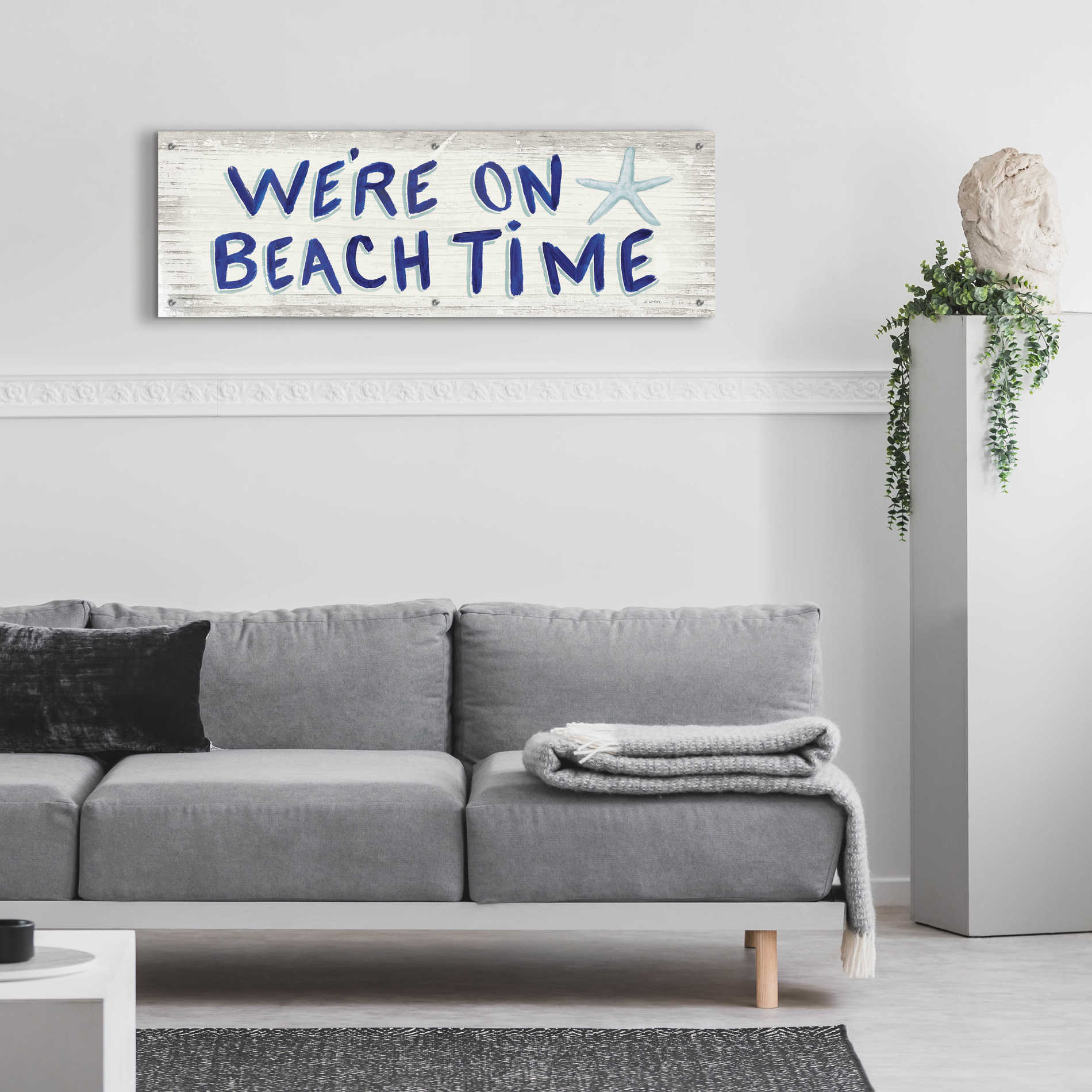 Epic Art 'Beach Time VI' by James Wiens, Acrylic Glass Wall Art,48x16