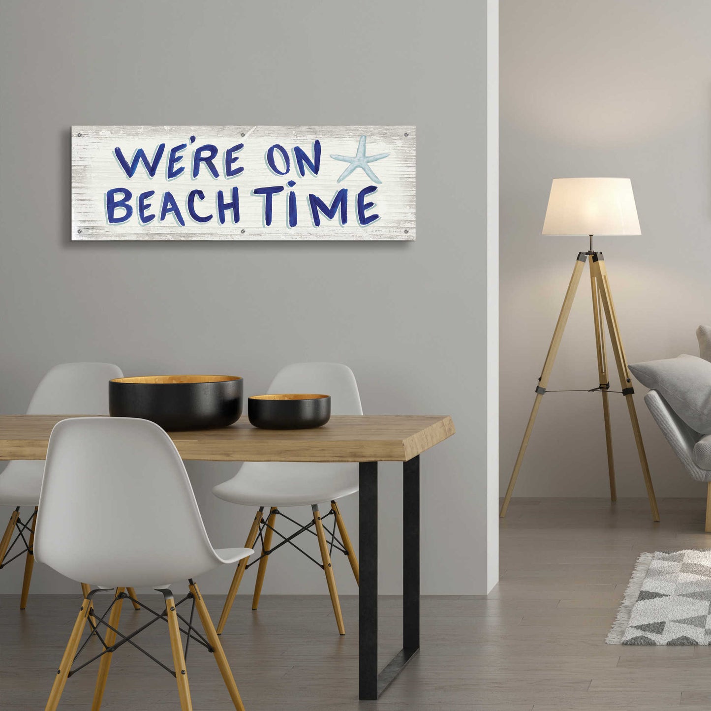 Epic Art 'Beach Time VI' by James Wiens, Acrylic Glass Wall Art,48x16