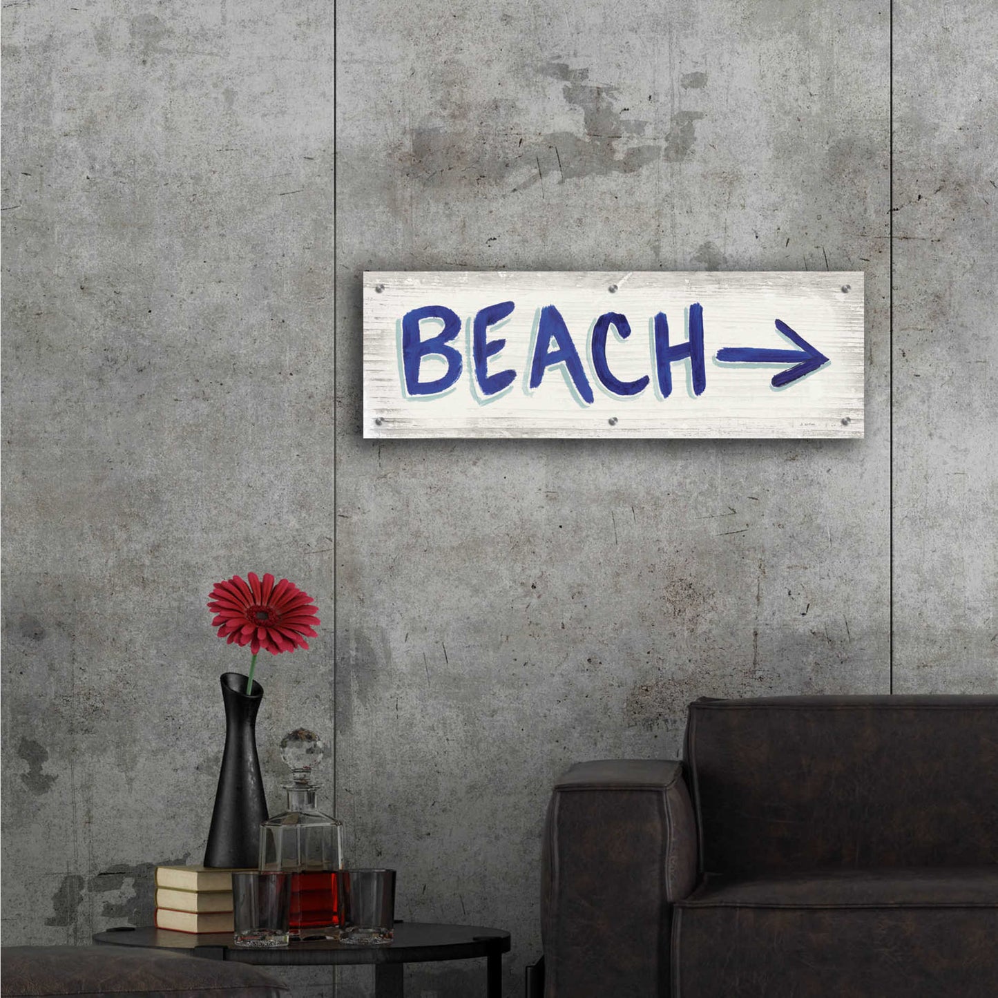 Epic Art 'Beach Time VII' by James Wiens, Acrylic Glass Wall Art,36x12