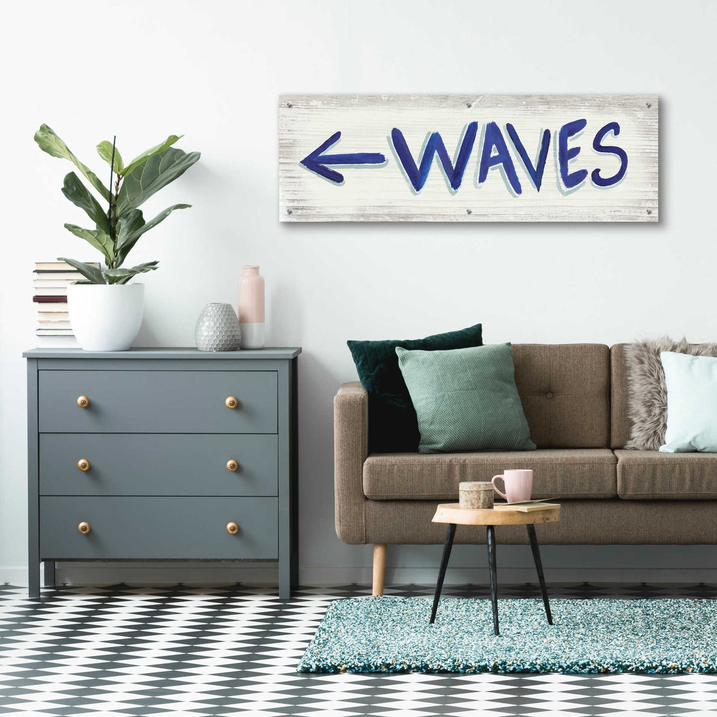 Epic Art 'Beach Time IX' by James Wiens, Acrylic Glass Wall Art,48x16