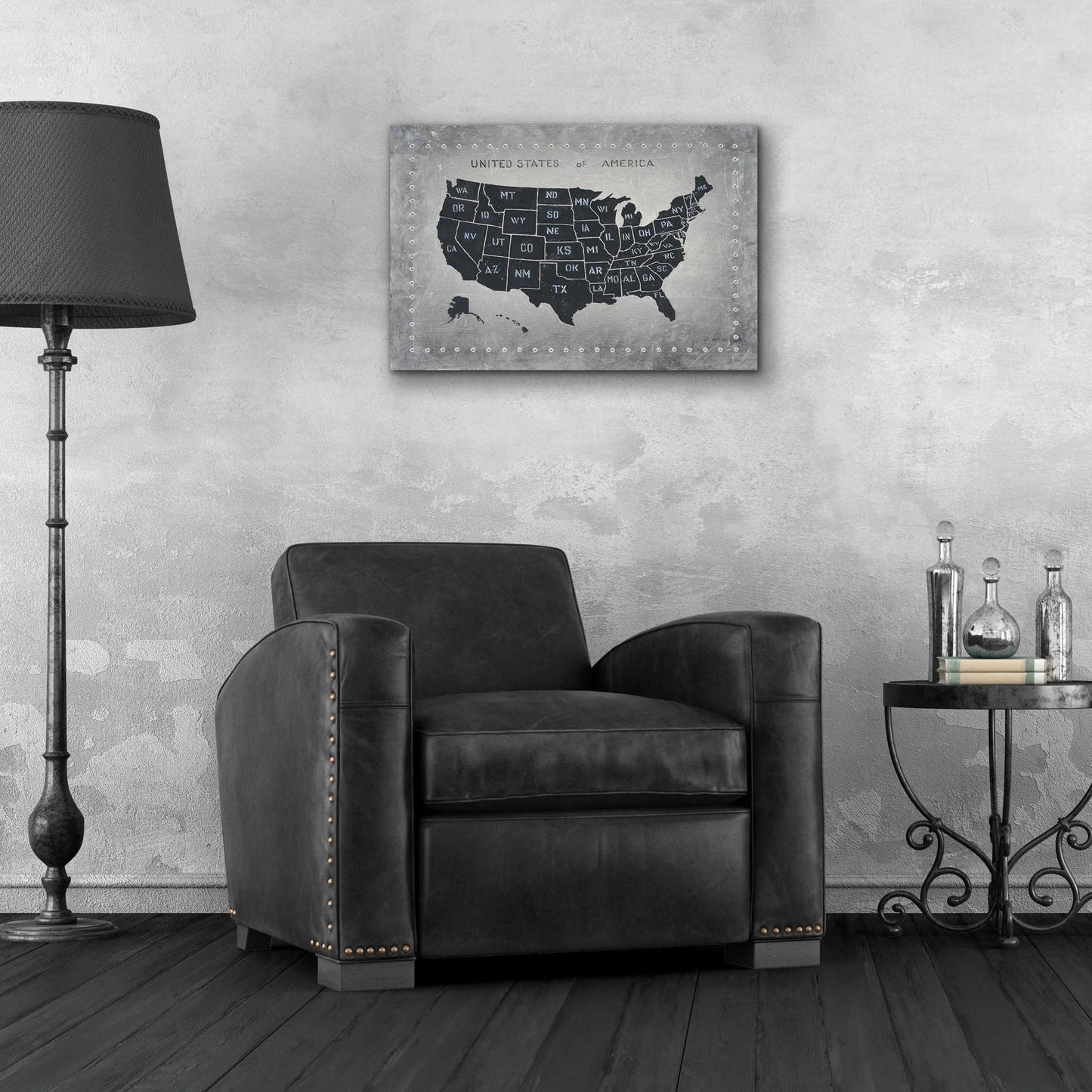 Epic Art 'Riveting USA Map' by James Wiens, Acrylic Glass Wall Art,24x16